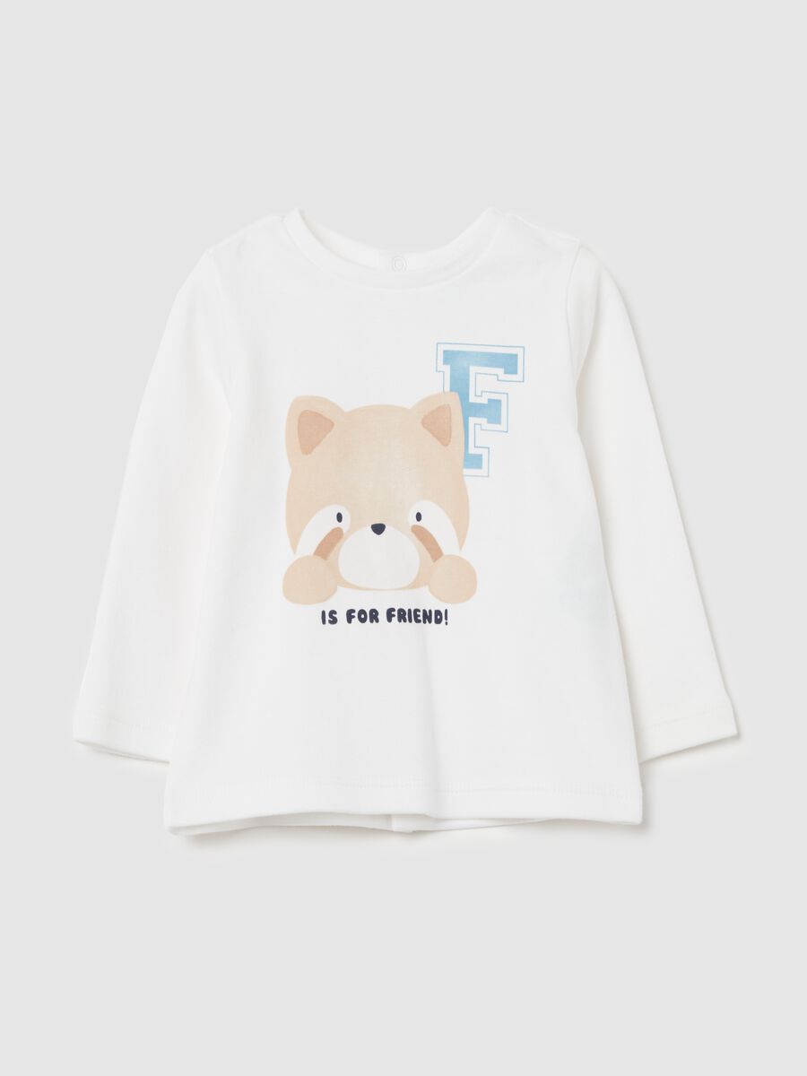 T-shirt in cotone bio stampa "F is for friend!"_0