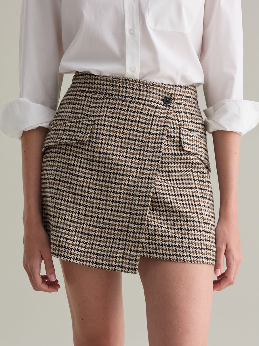 Wraparound houndstooth miniskirt_1