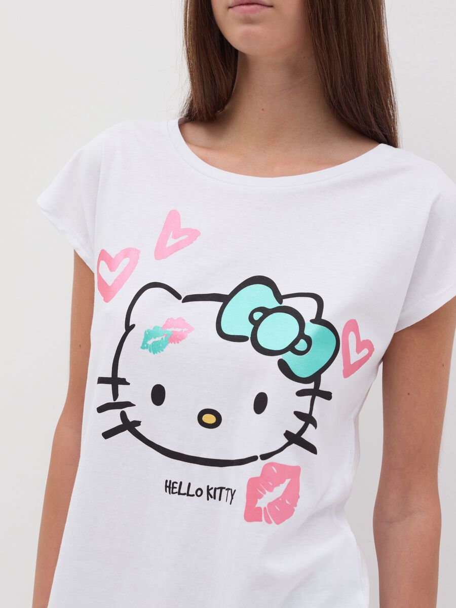 Pigiama con pantalone pinocchietto stampa Hello Kitty_2