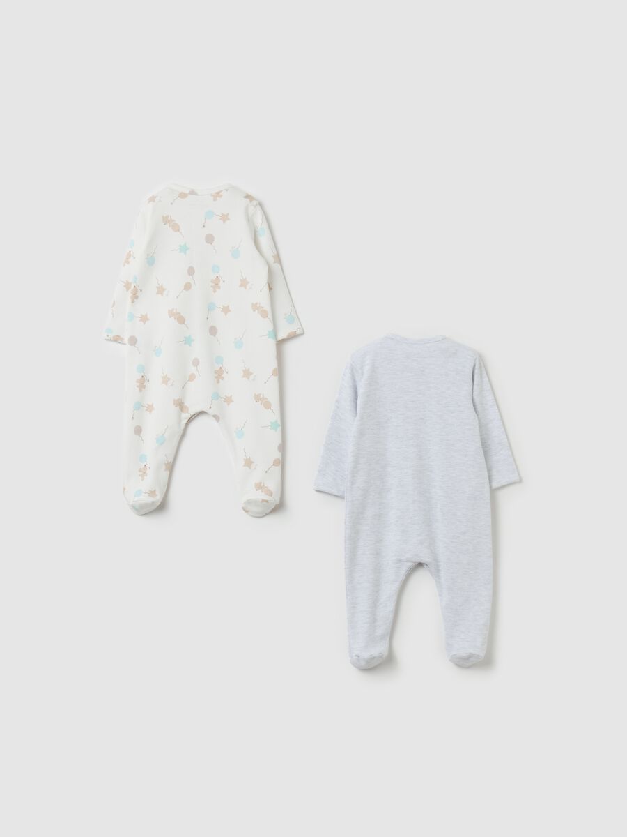 Two-pack onesies in organic cotton with feet_1