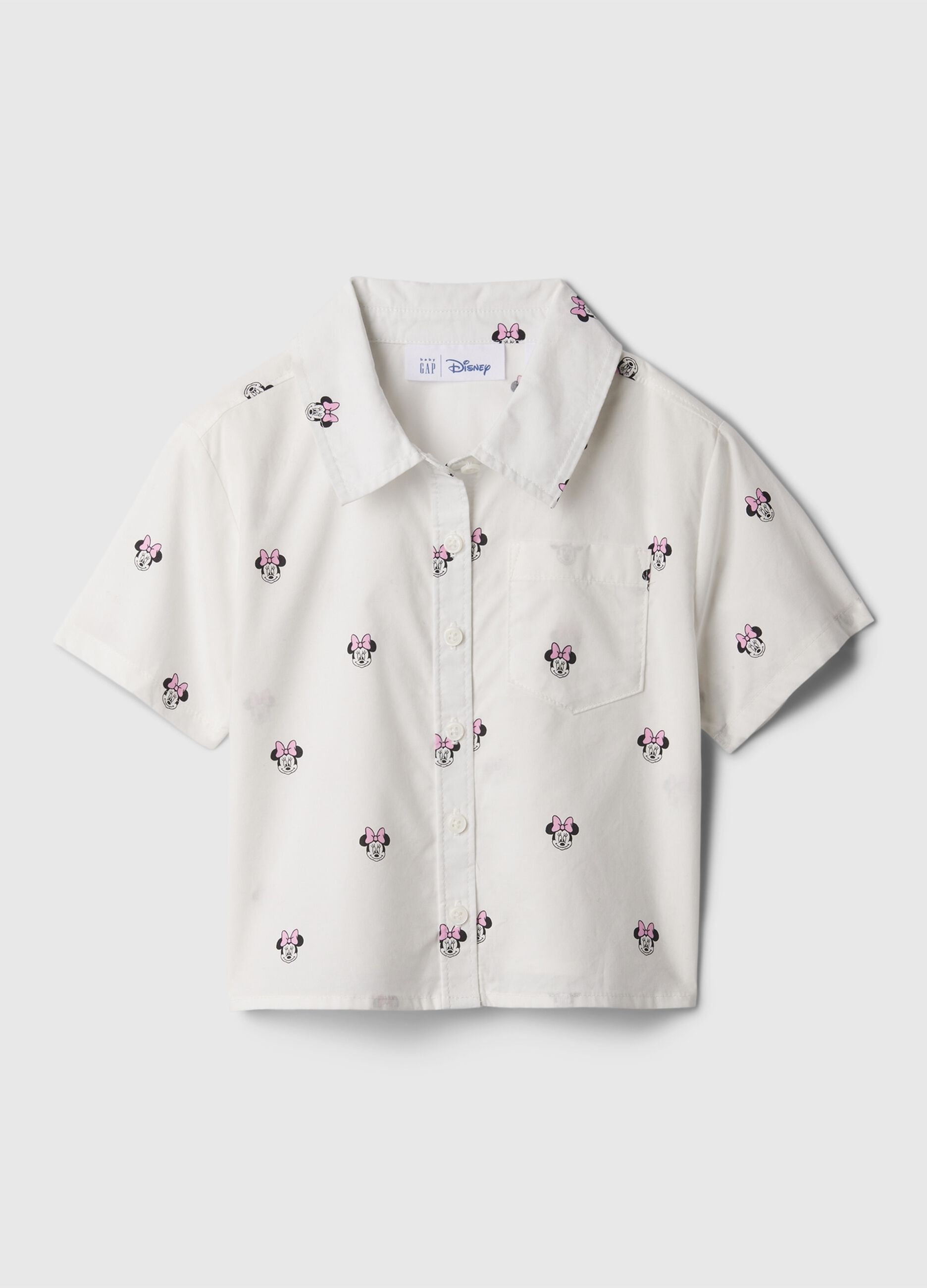 Short-sleeved shirt with Minnie Mouse print
