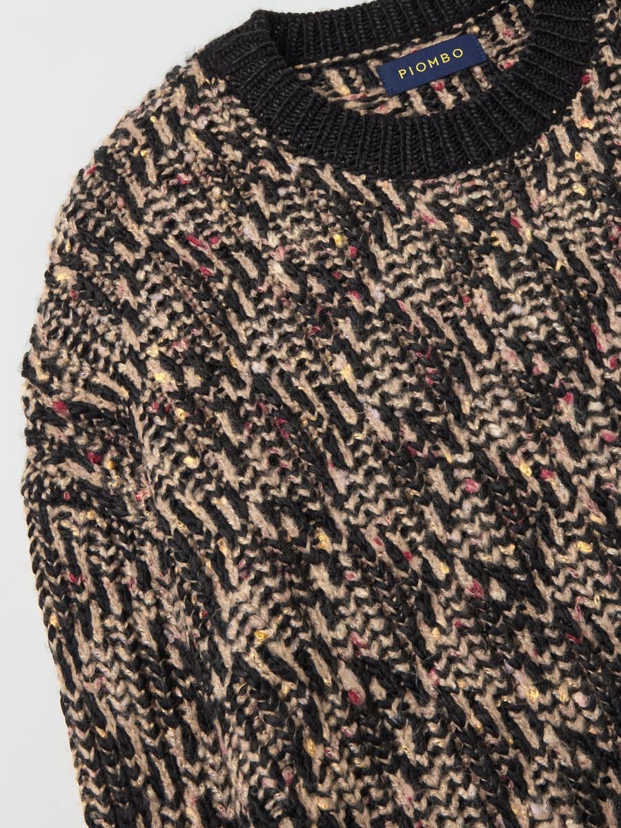 Diamon pullover with mélange weave_5