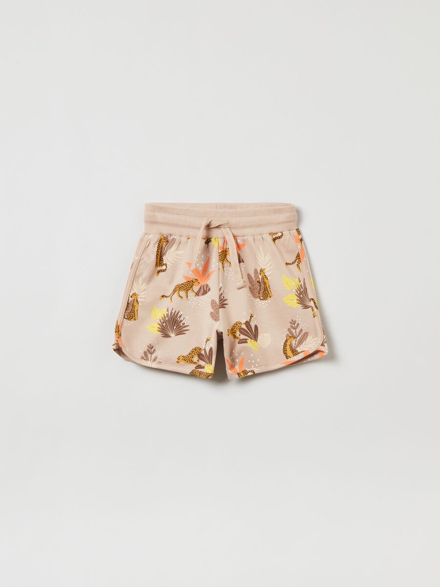Cotton shorts with all-over print_0