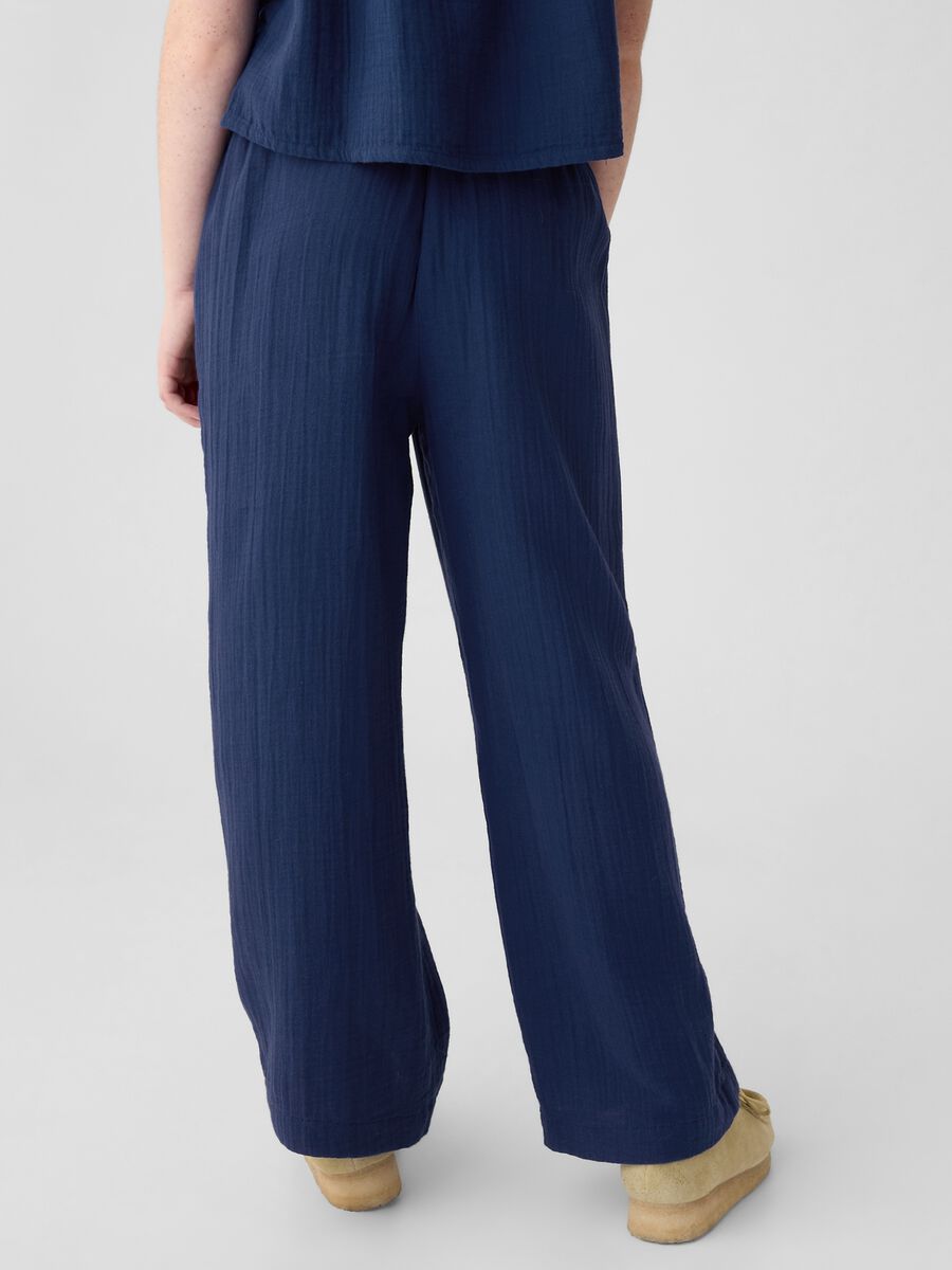 Pantalone pull on in garza effetto crinkle_1