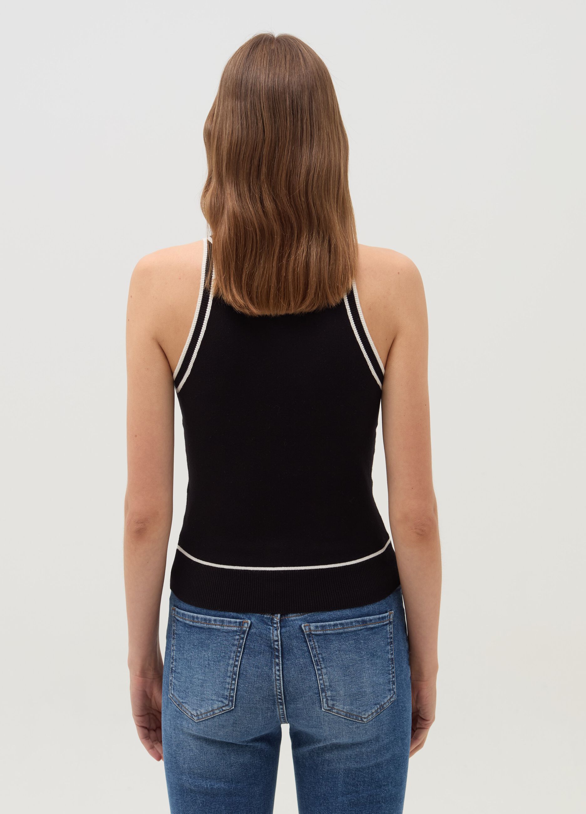 Tank top with contrasting edging