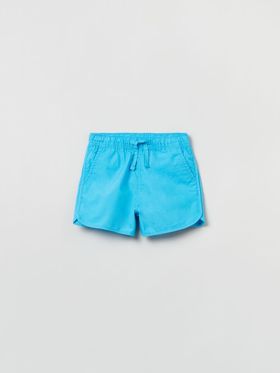 Poplin shorts with drawstring_0