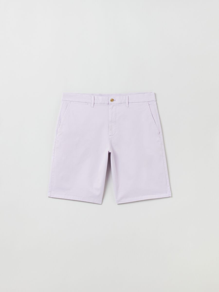 Stretch cotton Bermuda shorts_1