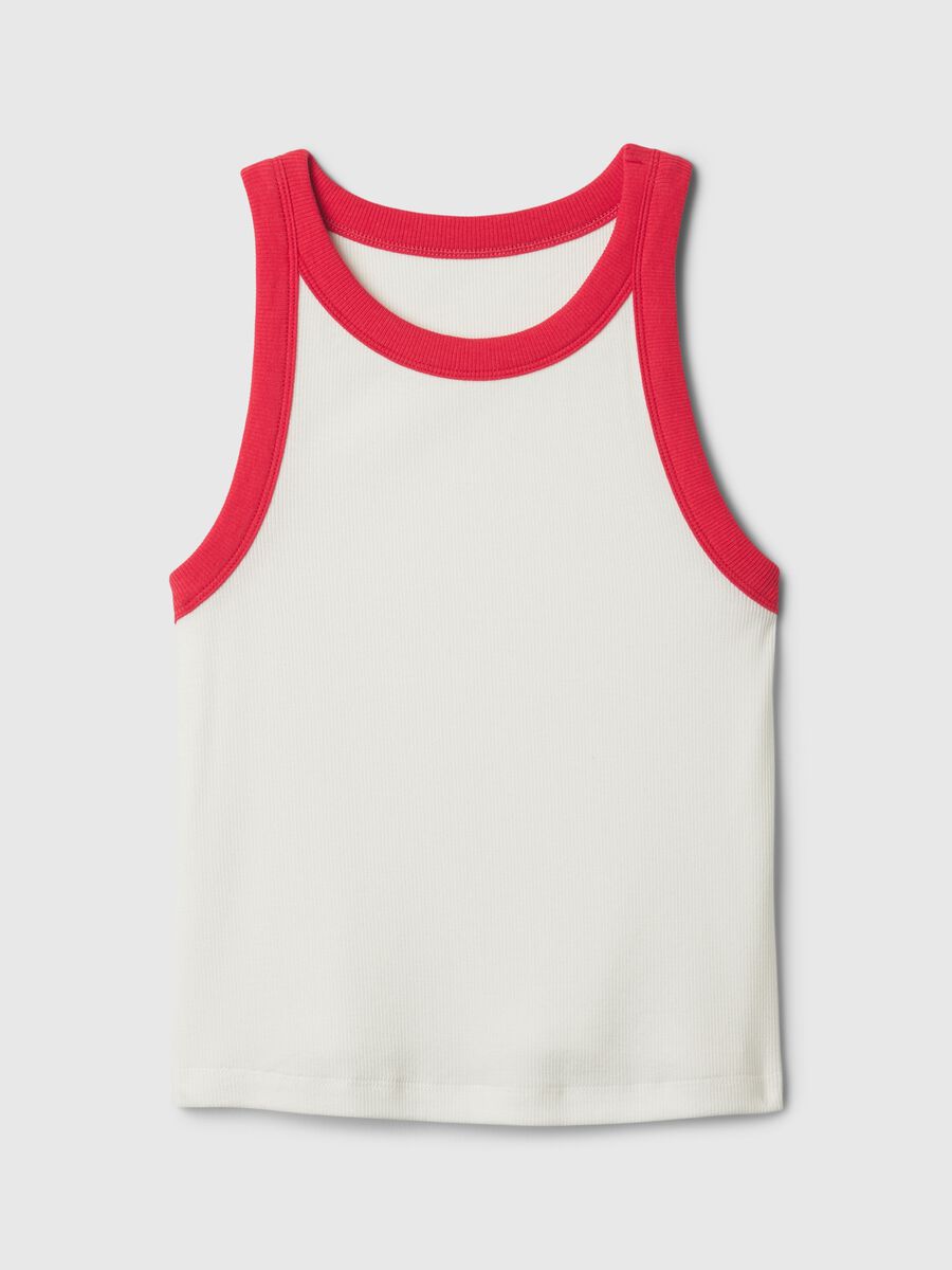 Ribbed crop tank top with halter neck_4