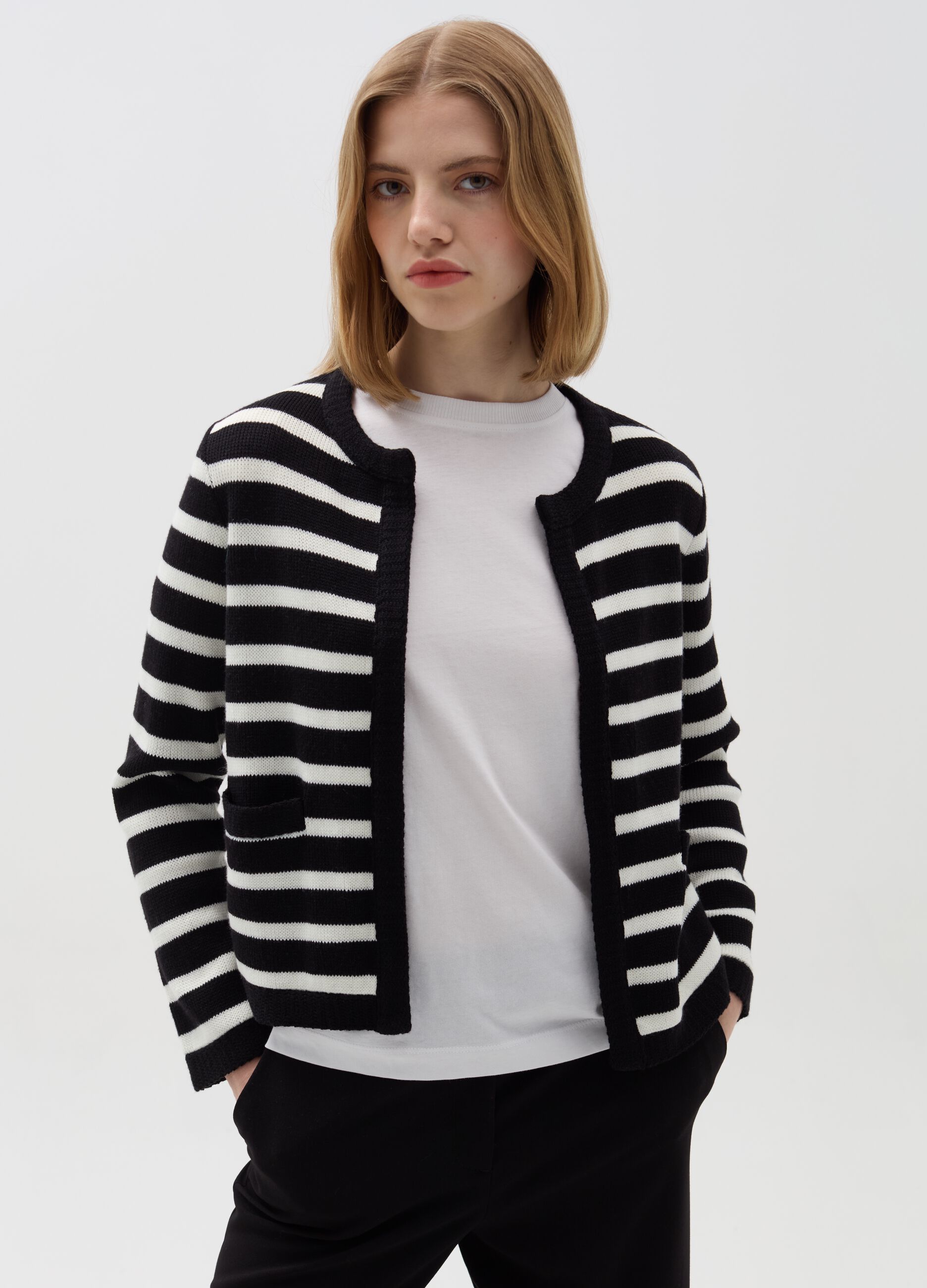 Ovs Giacca cardigan aperta a righe