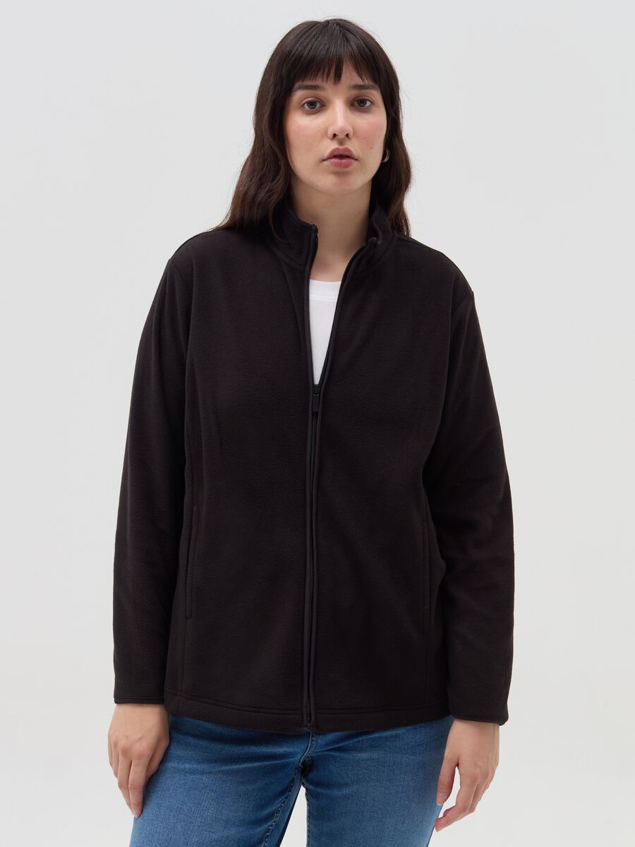 Curvy full-zip sweatshirt in fleece_1