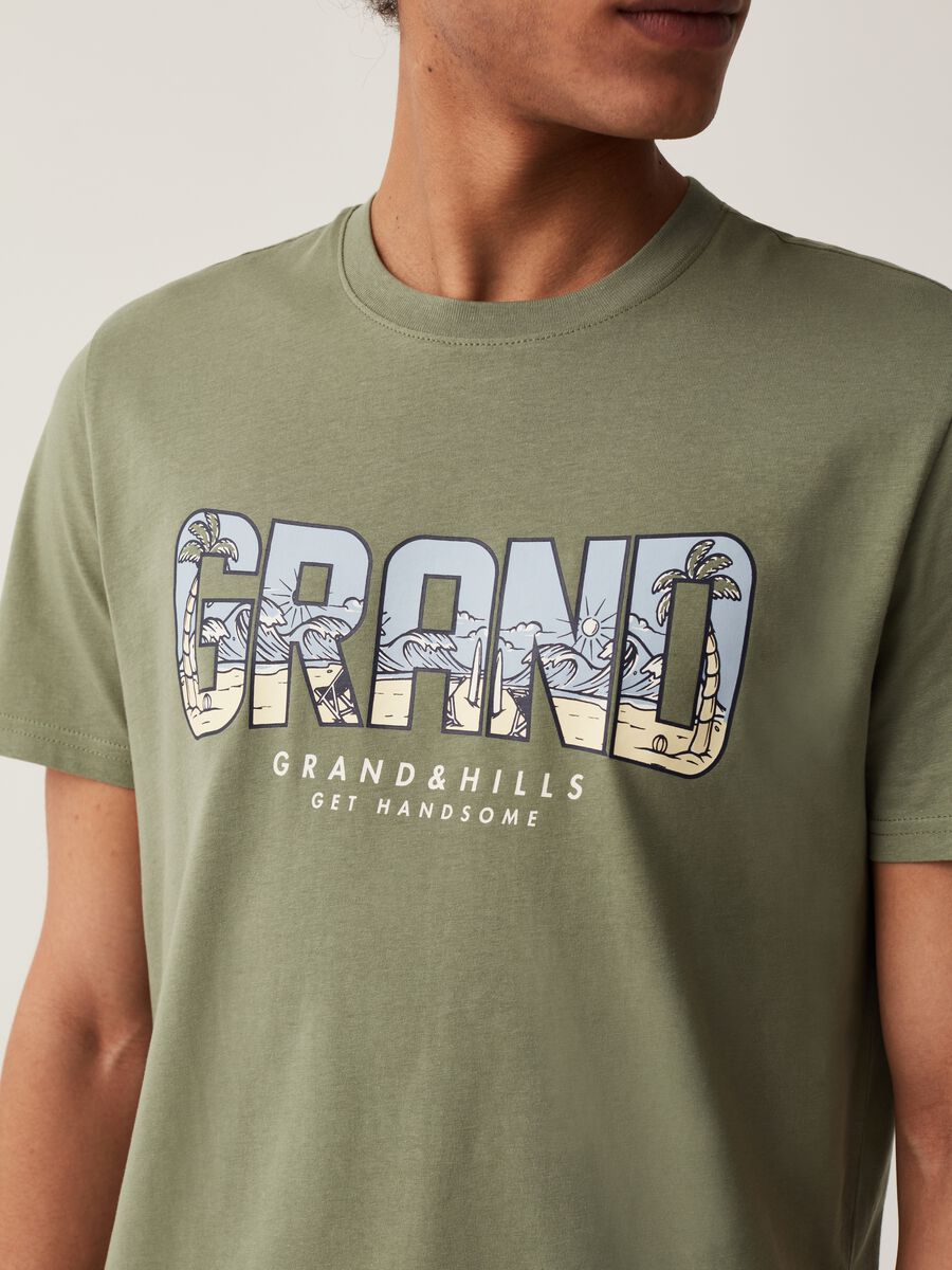 T-shirt with round neck and Grand&Hills print_3
