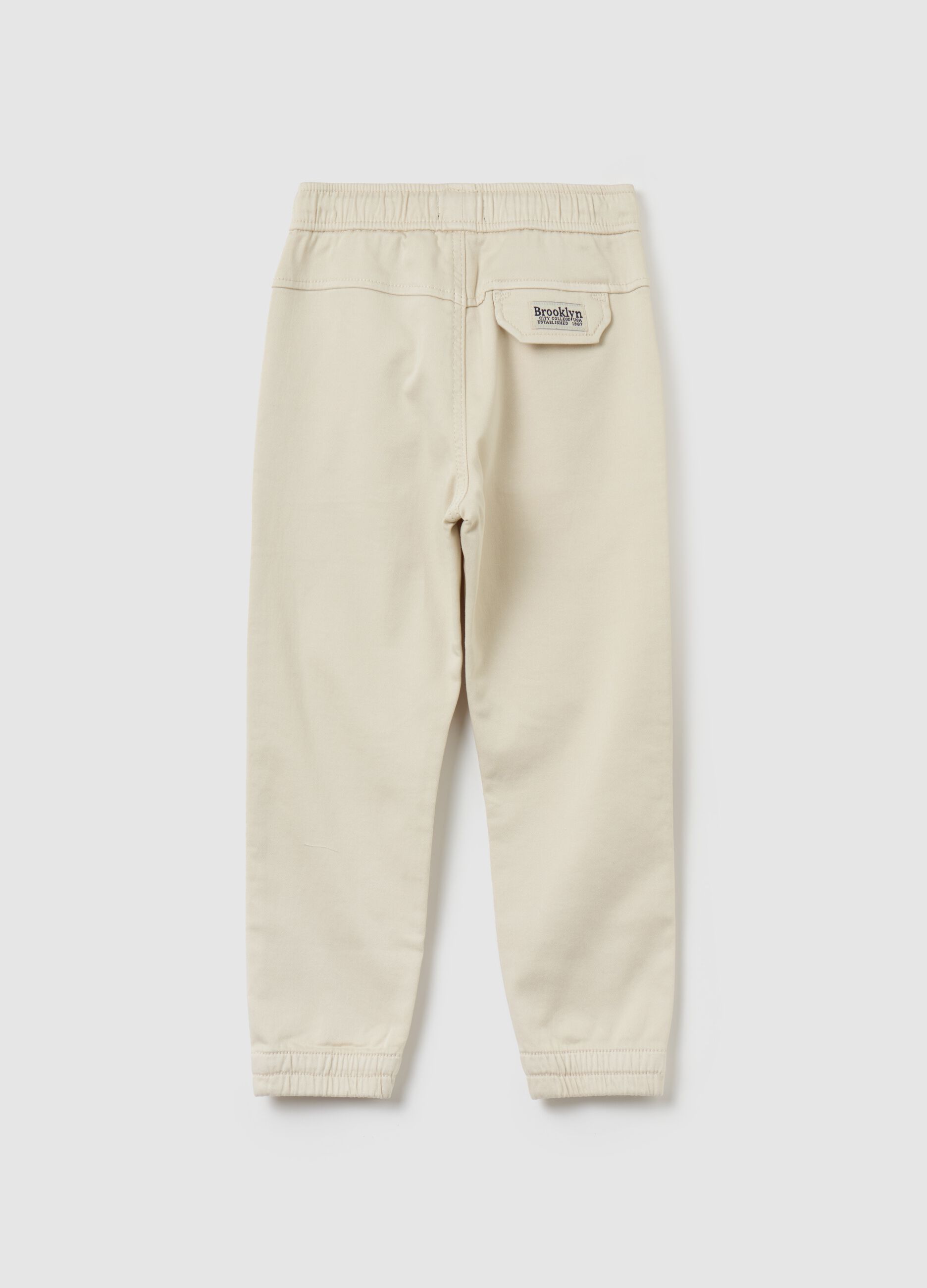 Stretch cotton joggers with drawstring