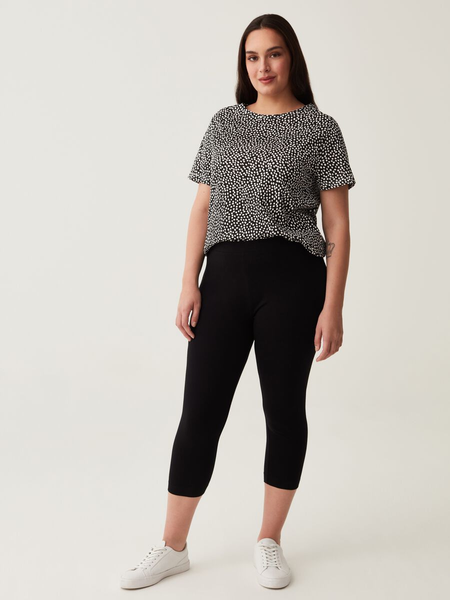 Curvy stretch cotton cropped leggings_0