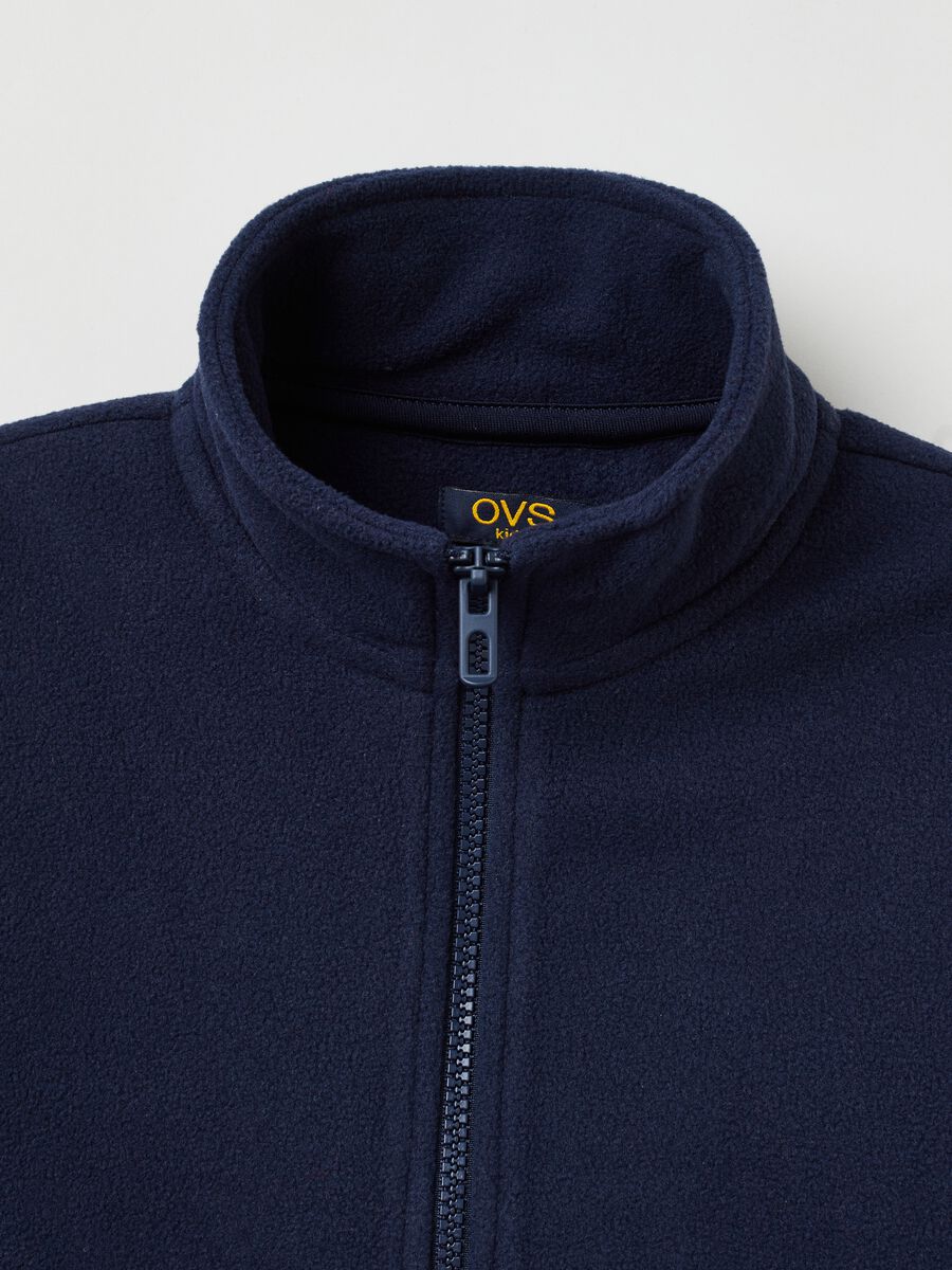 Fleece full-zip sweatshirt with high neck_2