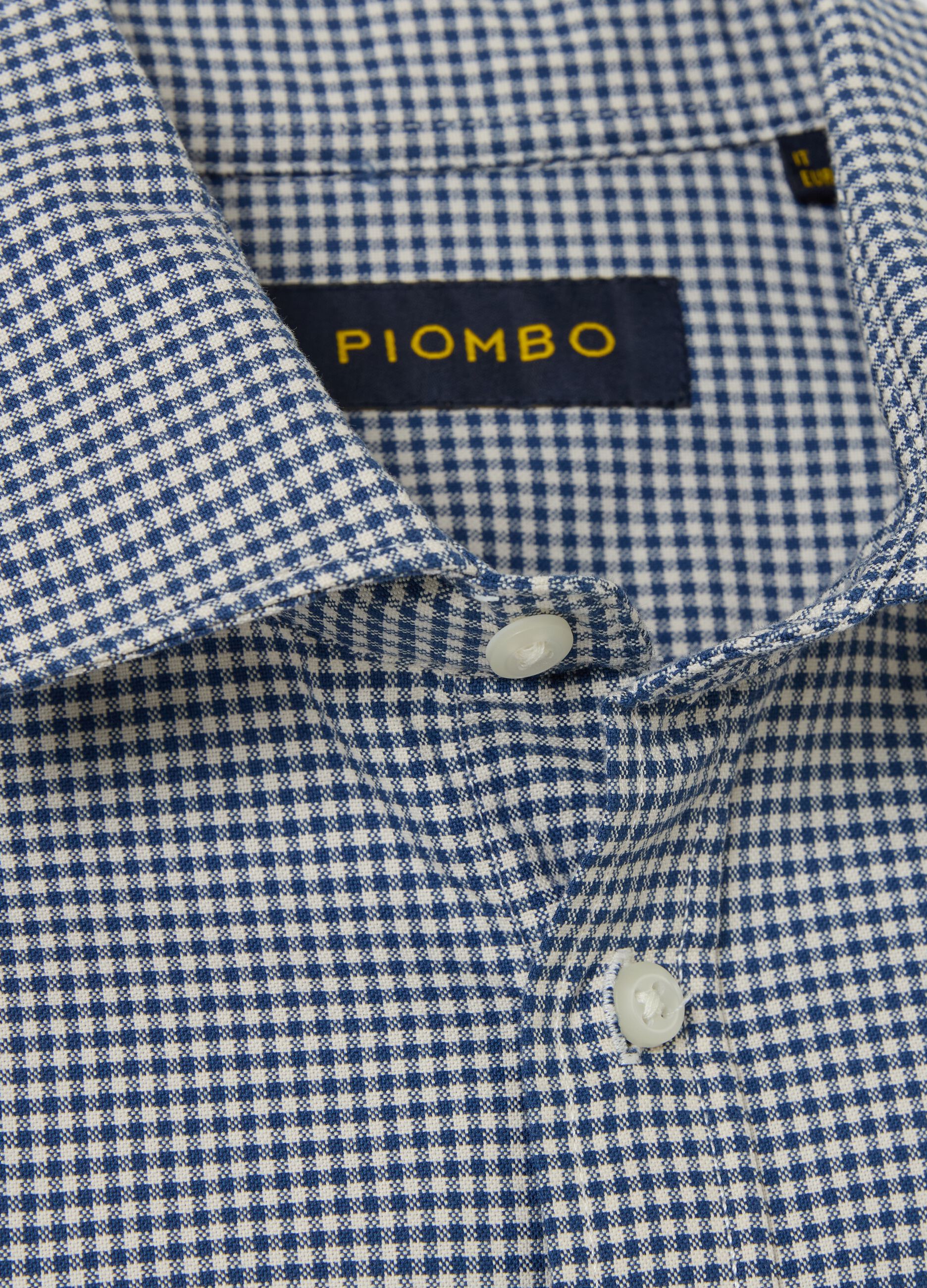 Oxford cotton shirt with micro-check pattern