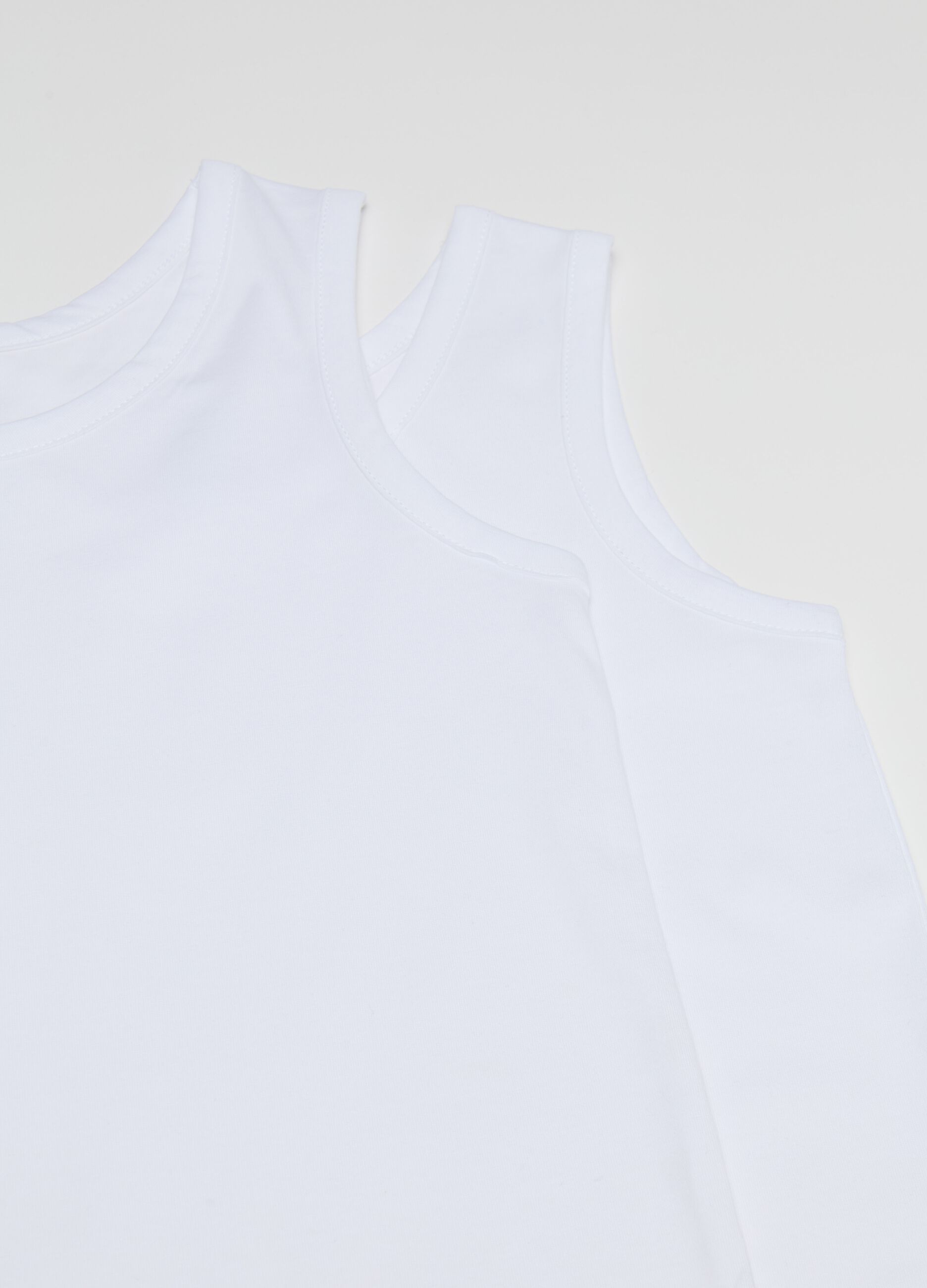 Two-pack racerback vests with round neck