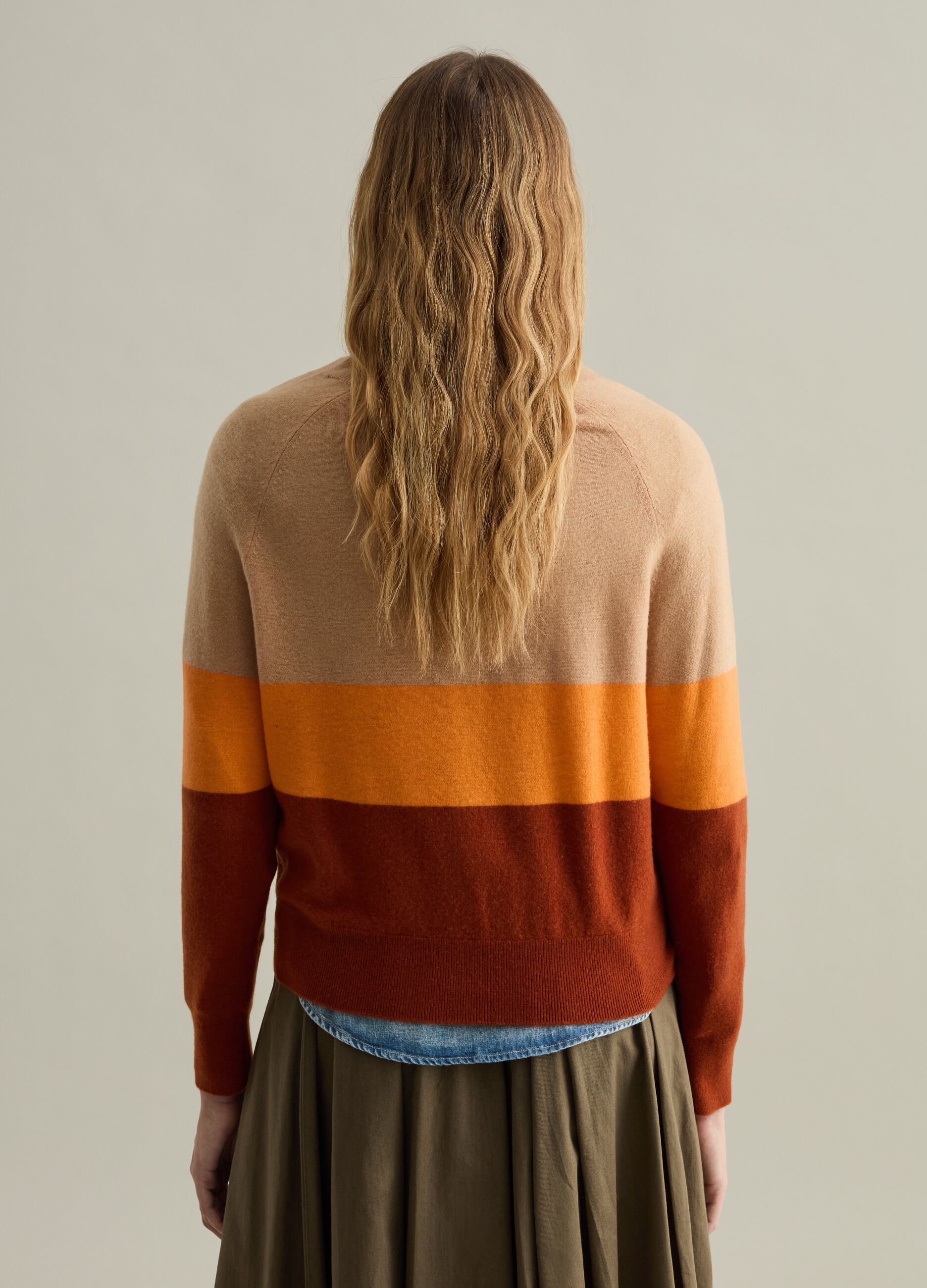 Colourblock wool pullover