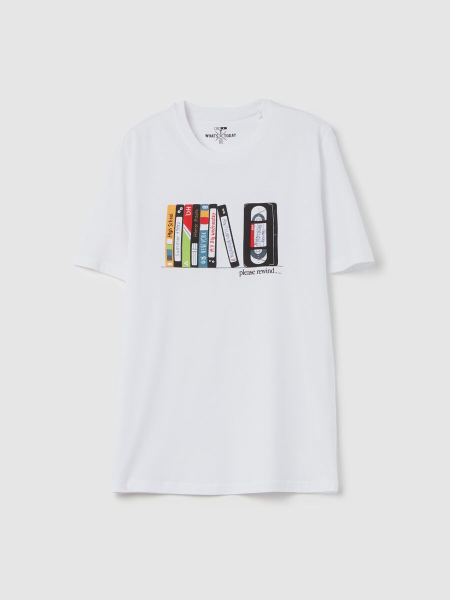 T-shirt with “Please Rewind” print_0