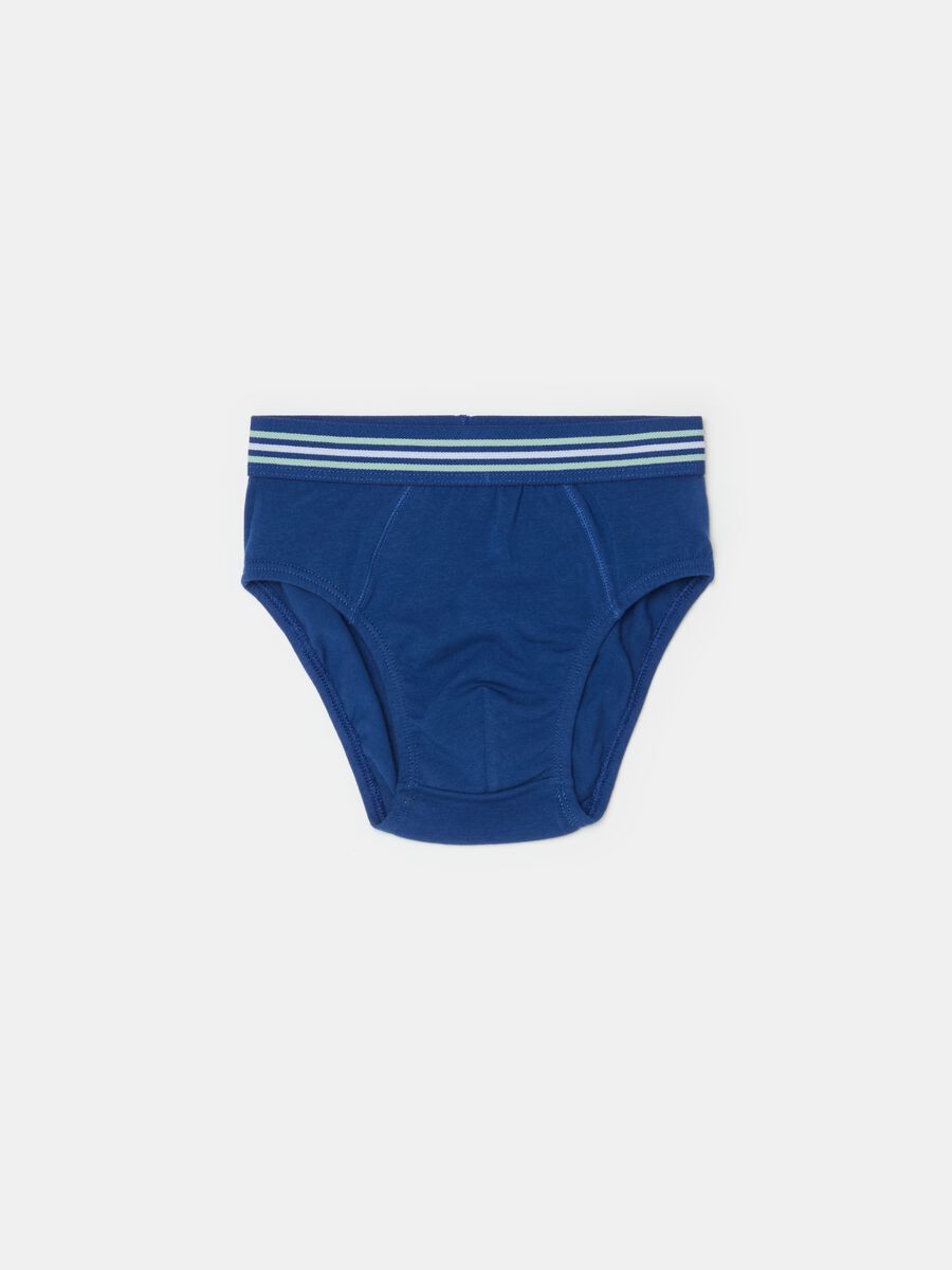 Organic cotton briefs with striped elastic_0