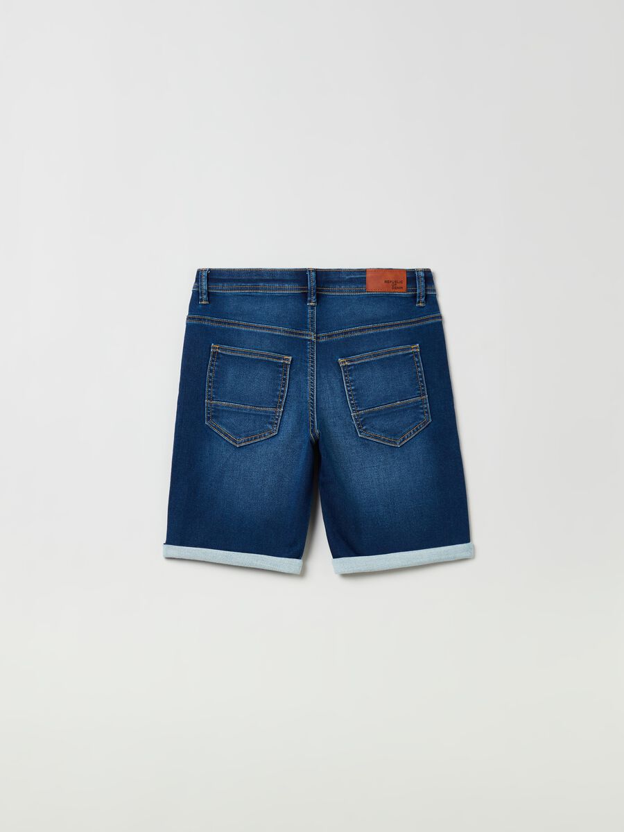 Denim shorts with five pockets_1
