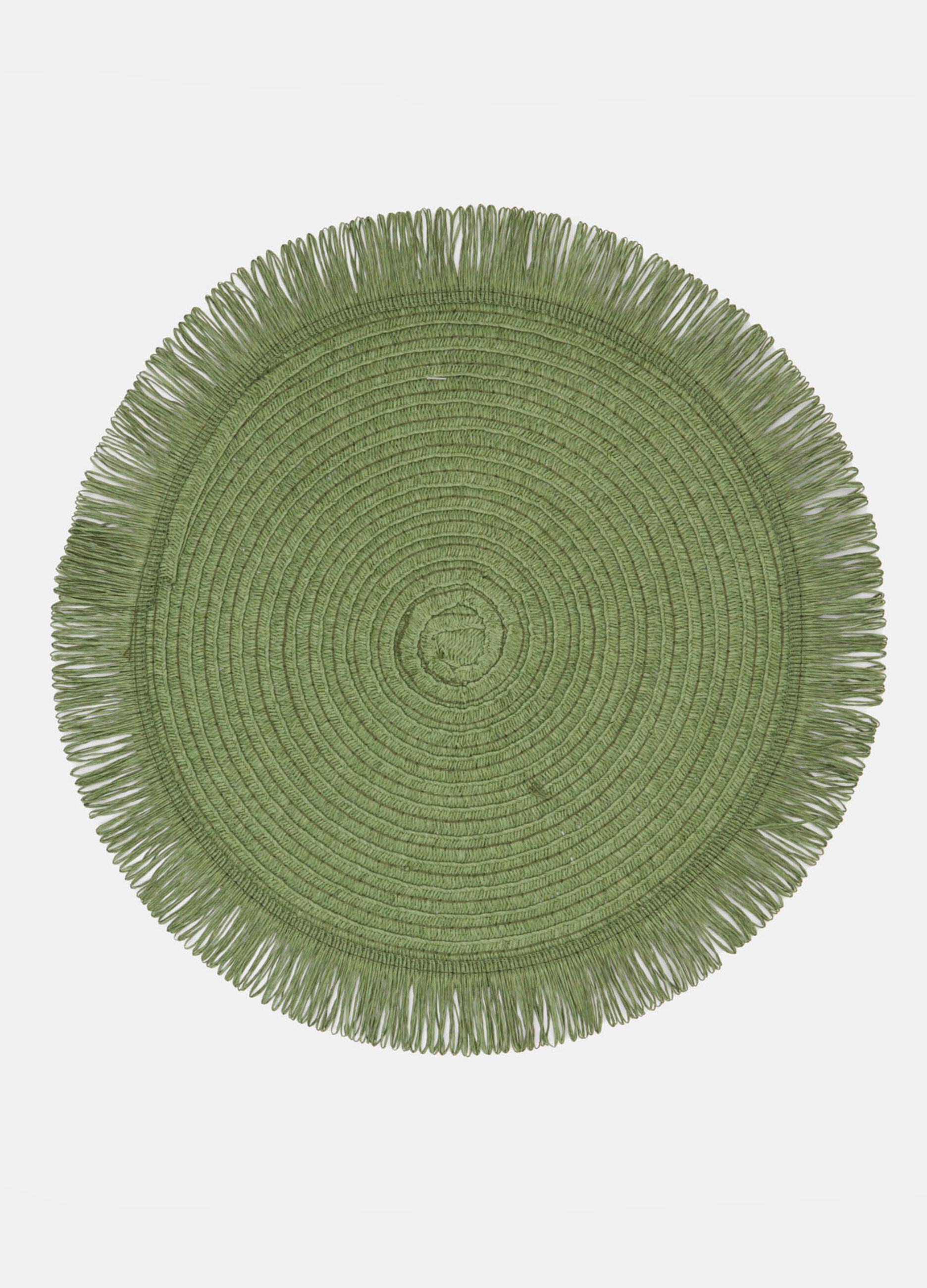 Round breakfast table mat in raffia