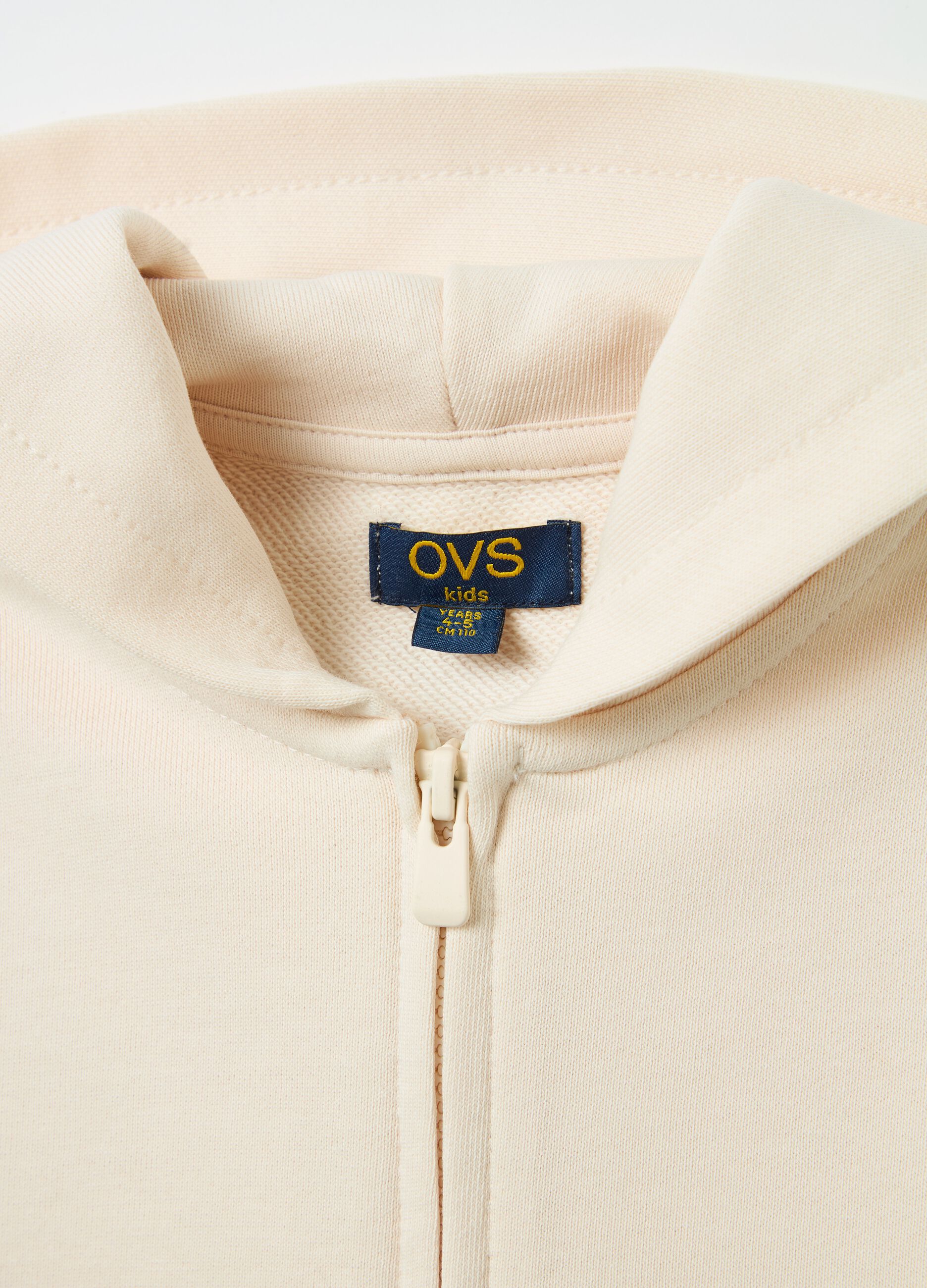 Essential organic cotton full-zip sweatshirt with hood