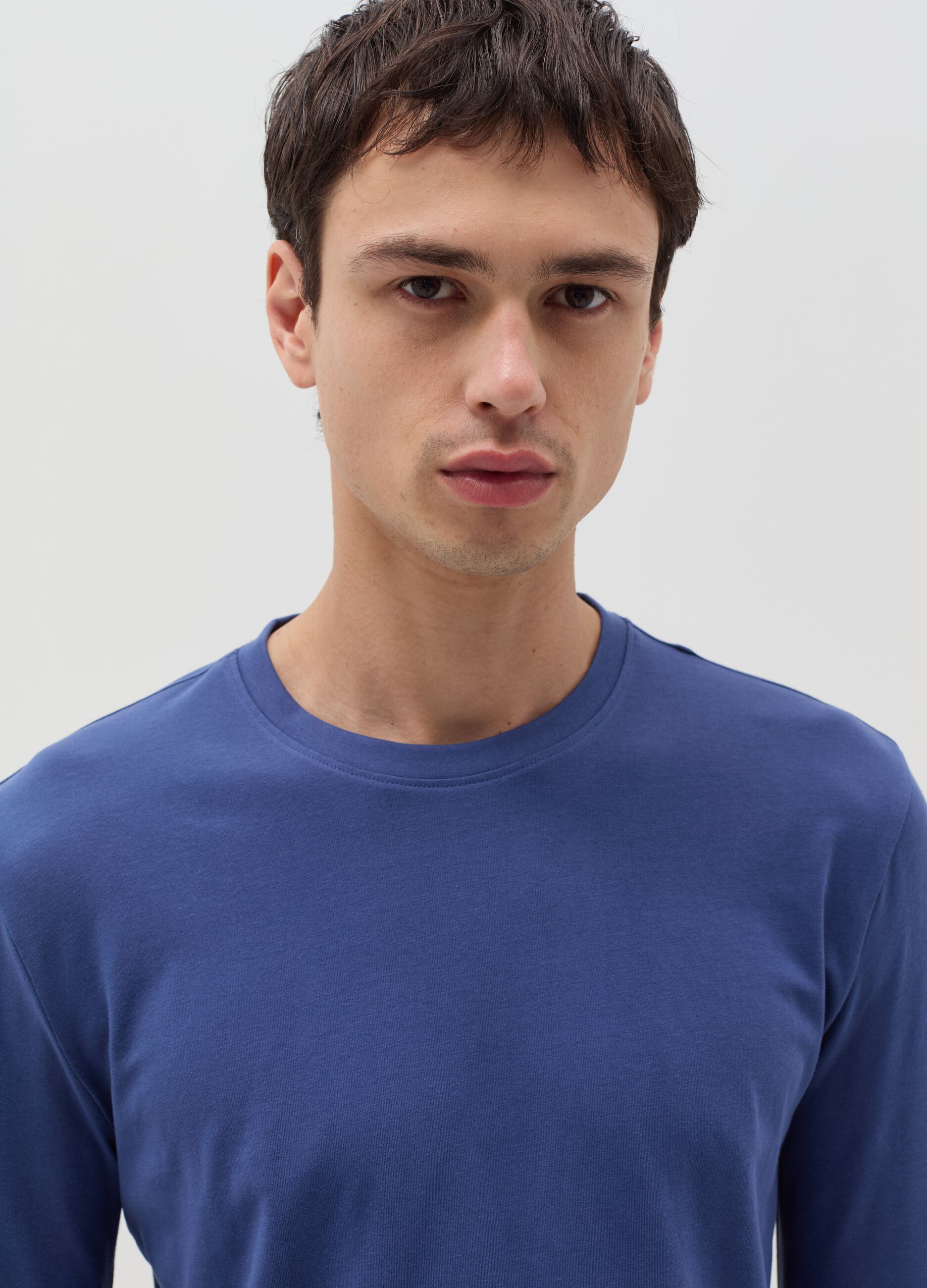 Jersey T-shirt with round neck