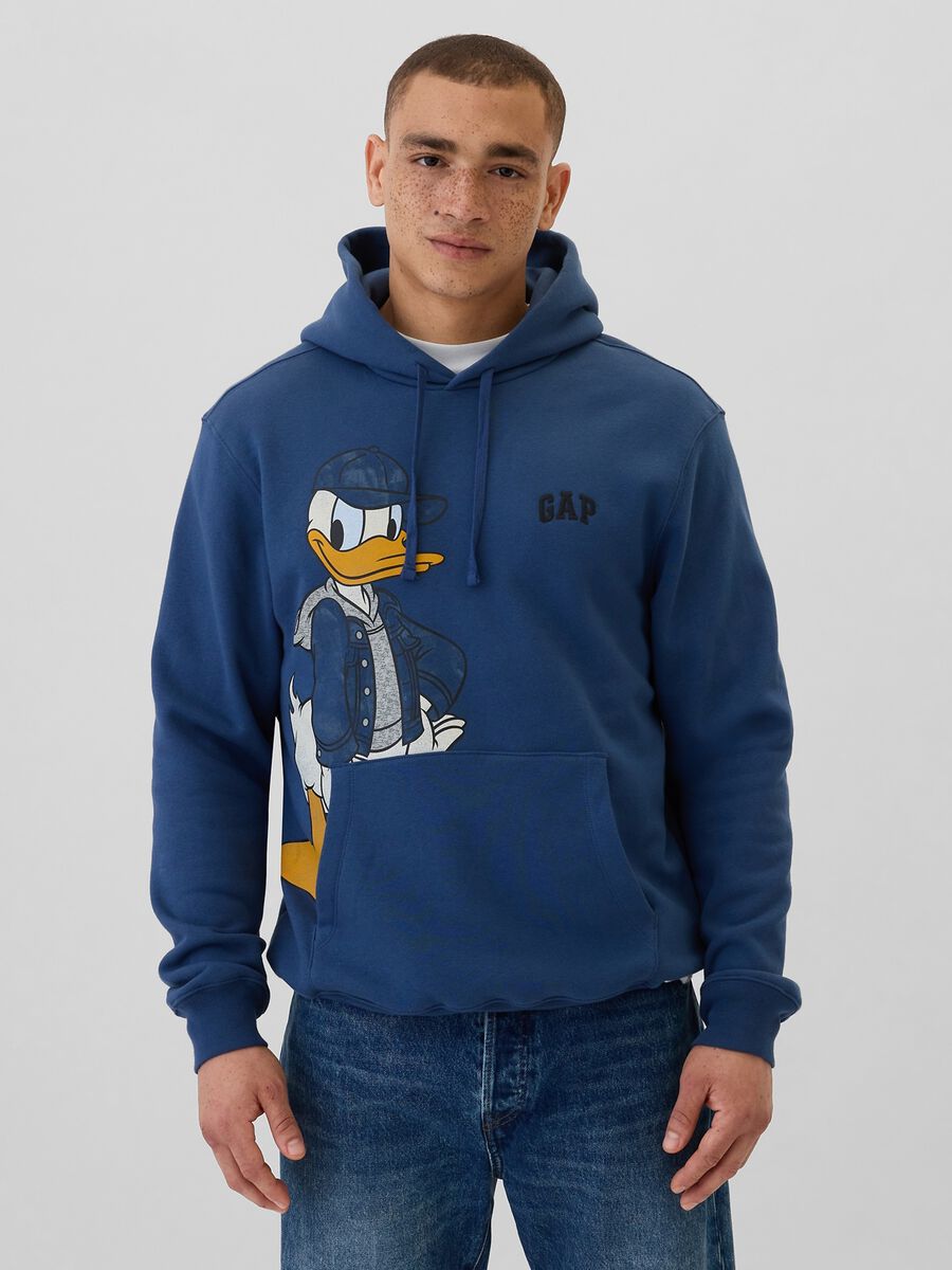 Sweatshirt with hood and Donald Duck print_1