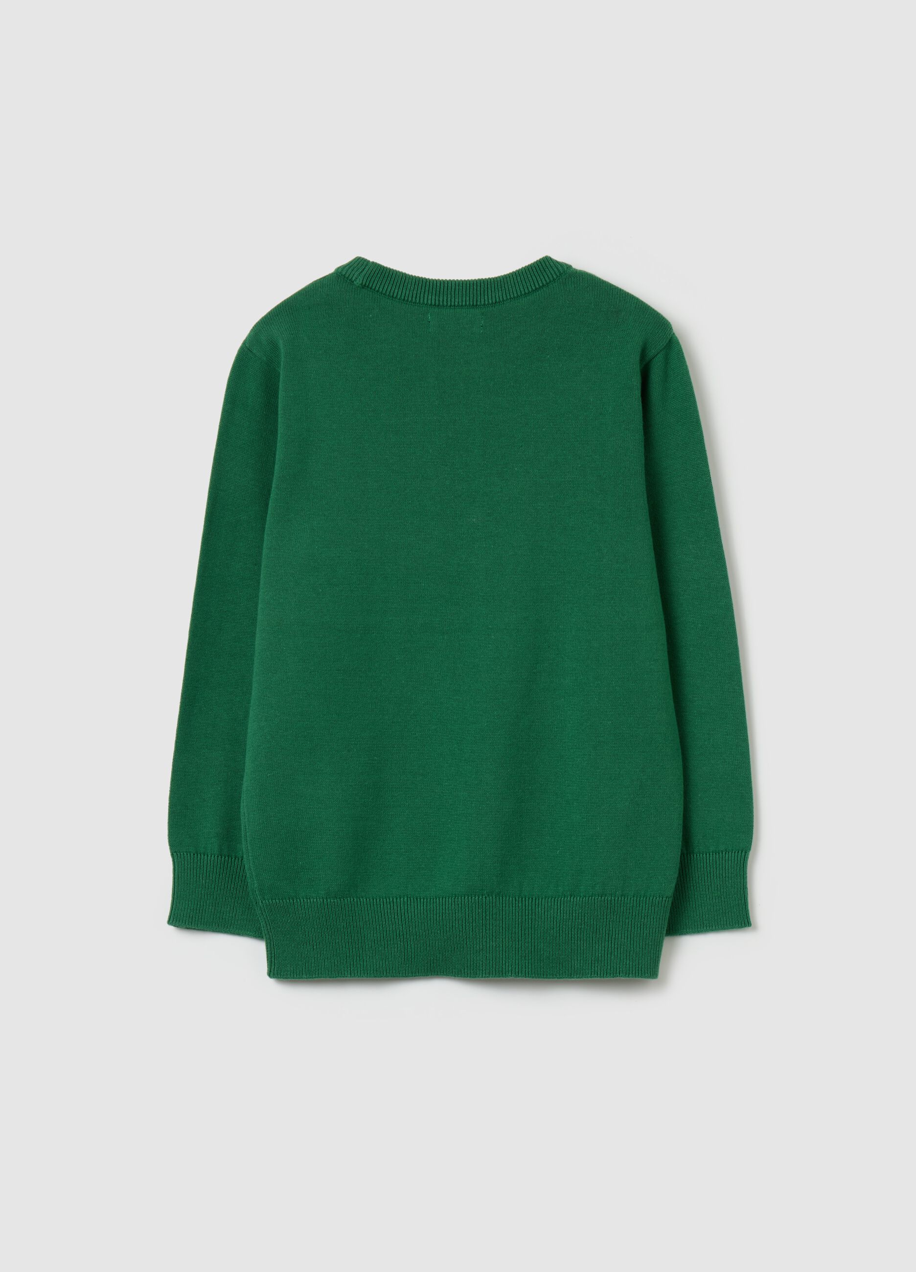 Cotton pullover with round neck