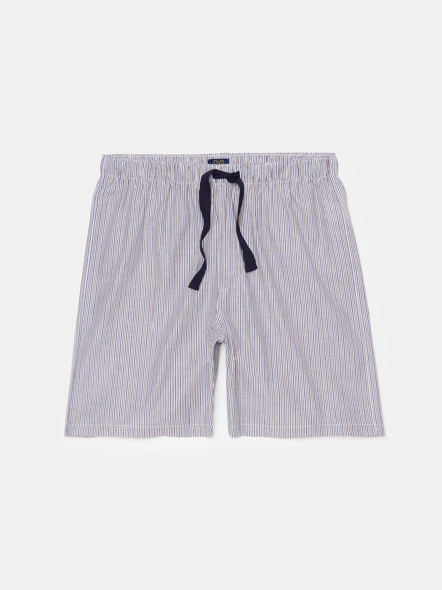 Pyjama shorts in cotton canvas with drawstring_4