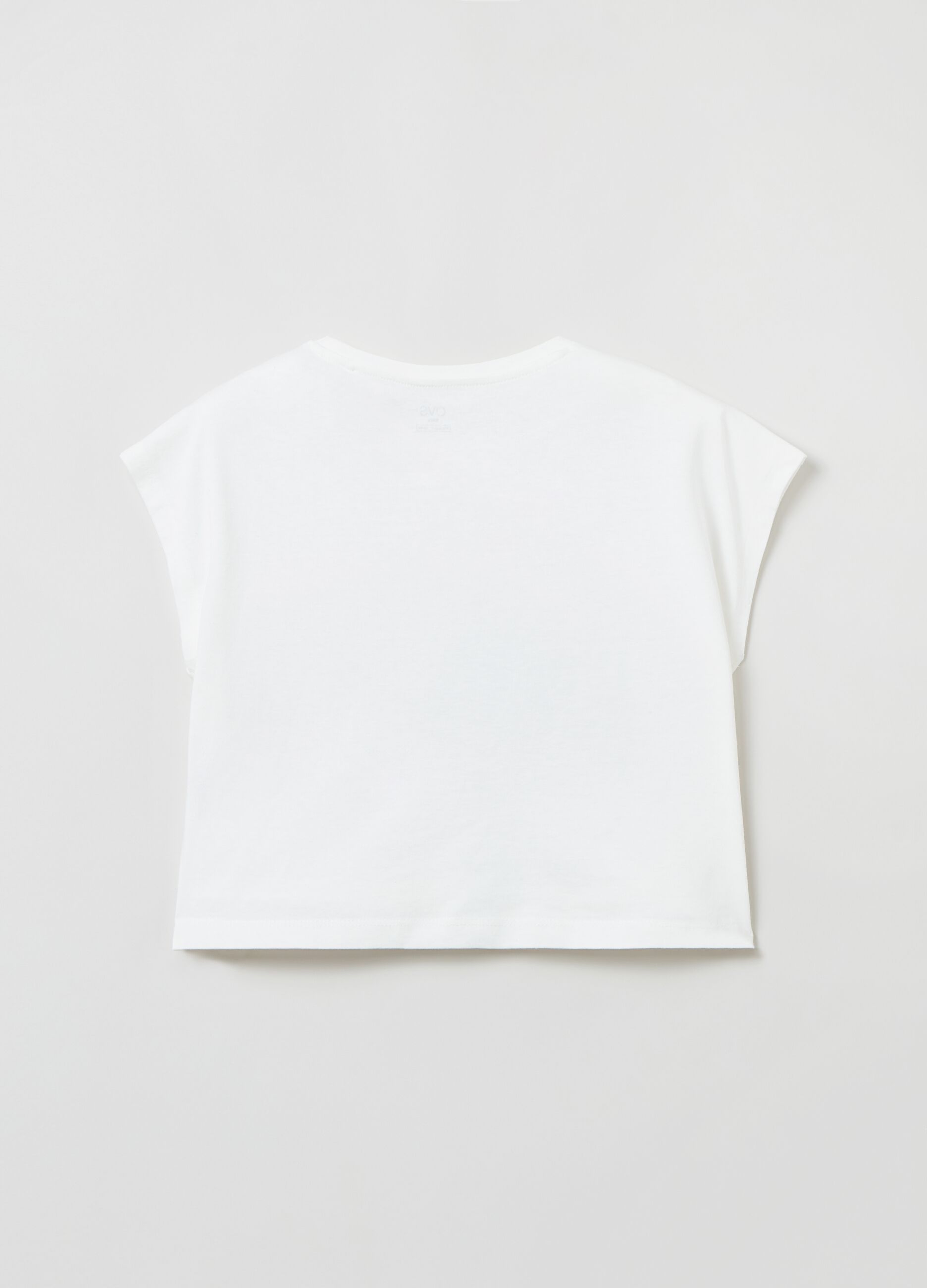 Cropped T-shirt with embroidery