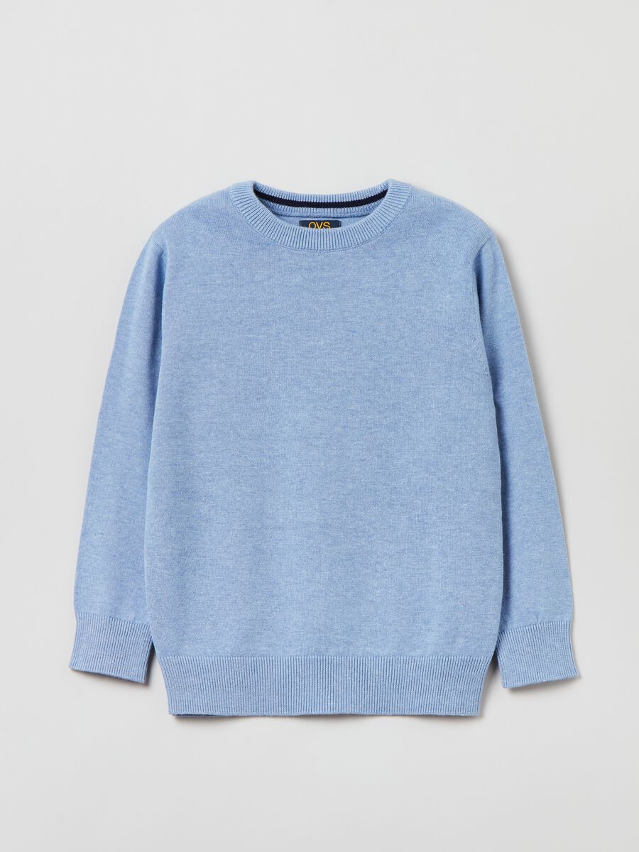 Cotton pullover with round neck_0