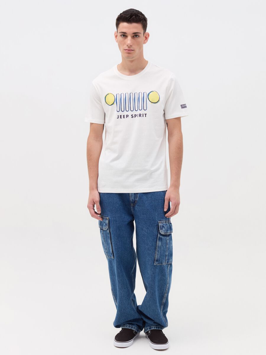 Cotton T-shirt with Jeep Spirit print_0