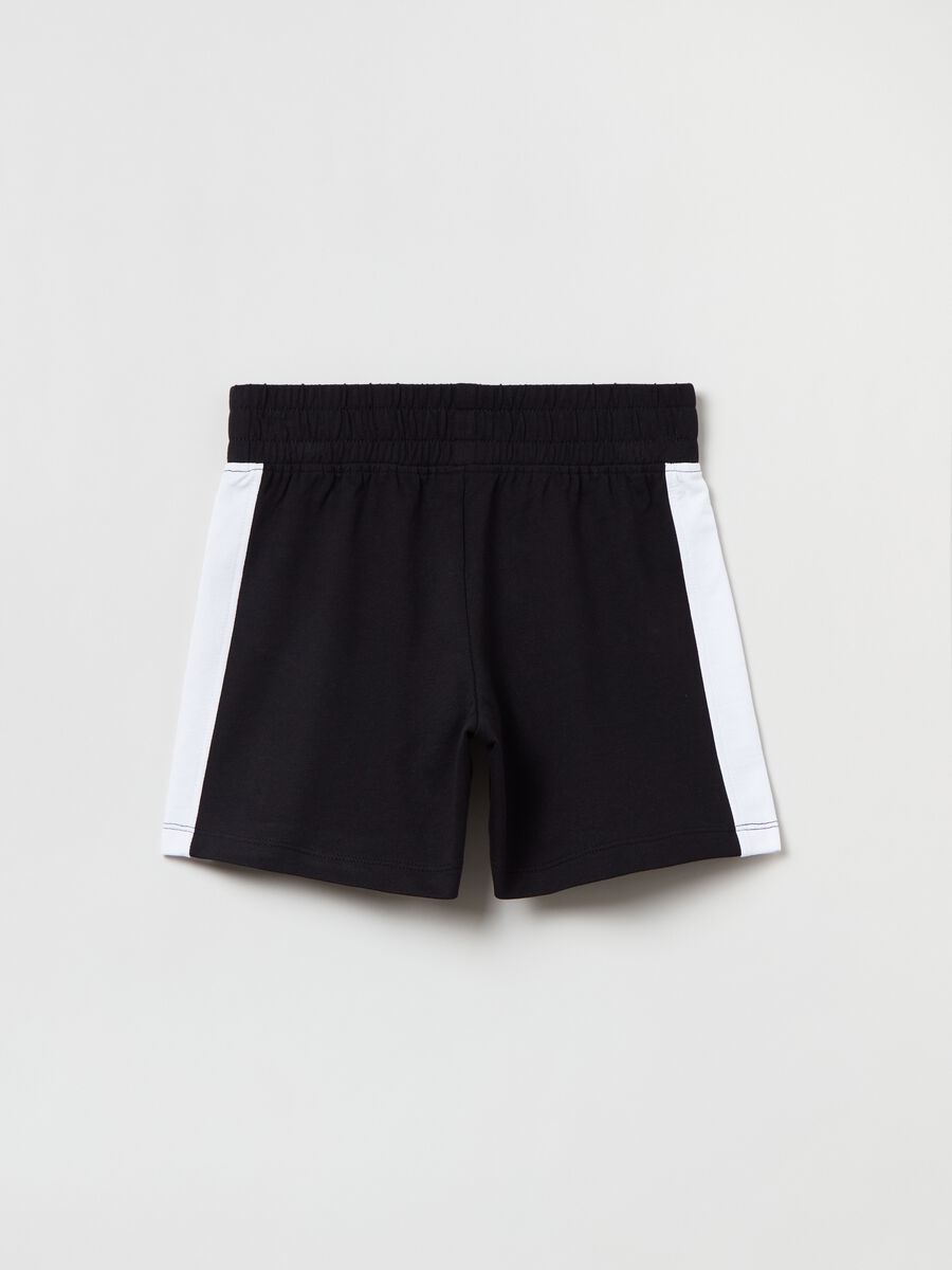 Two-tone shorts with lettering print_1