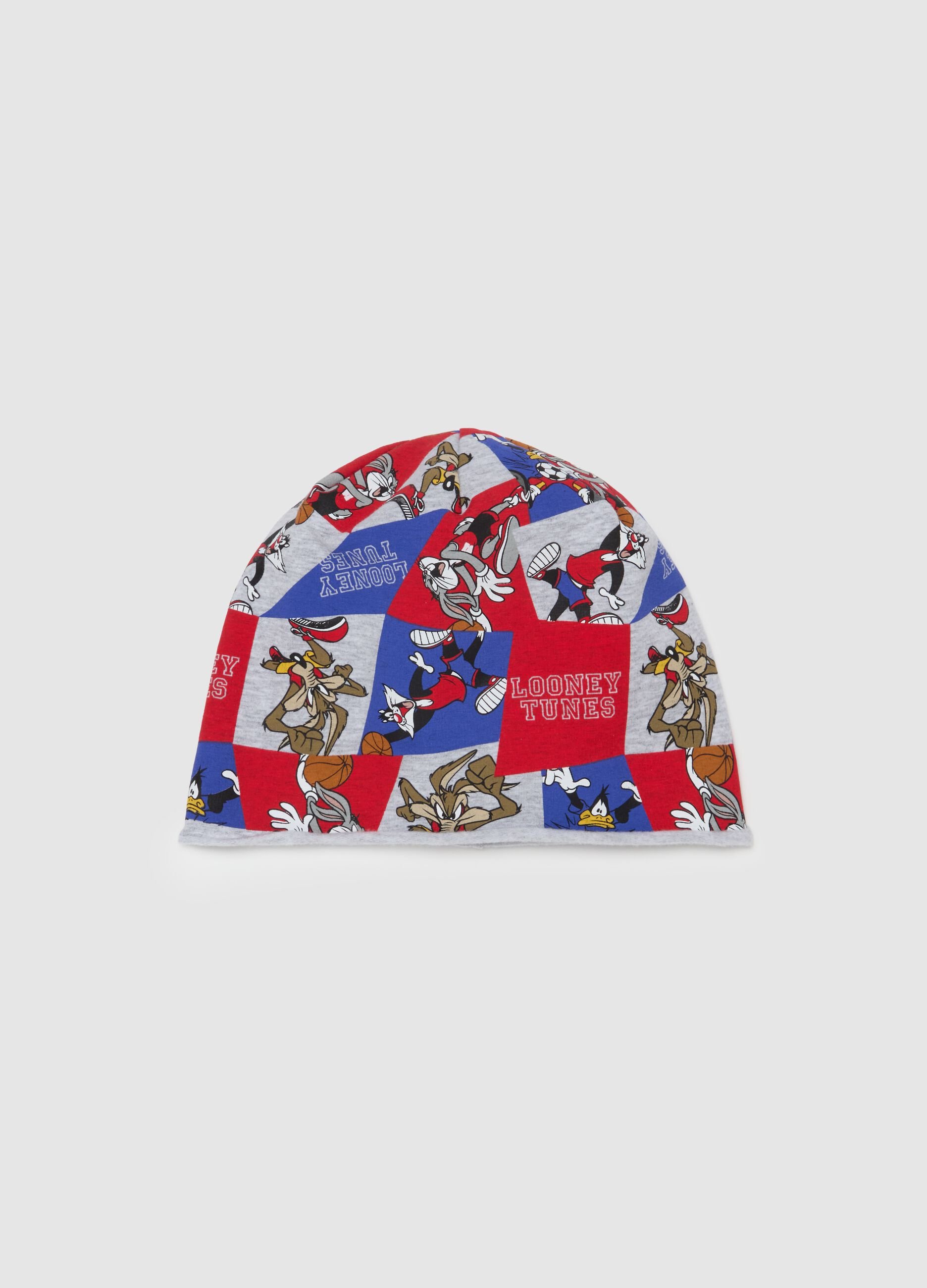 Stretch cotton hat with Wile E. Coyote print