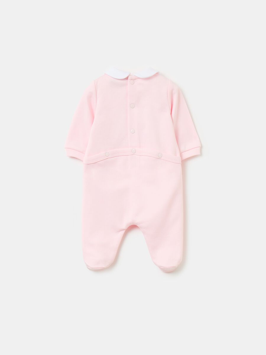 Organic cotton onesie with feet and application_1