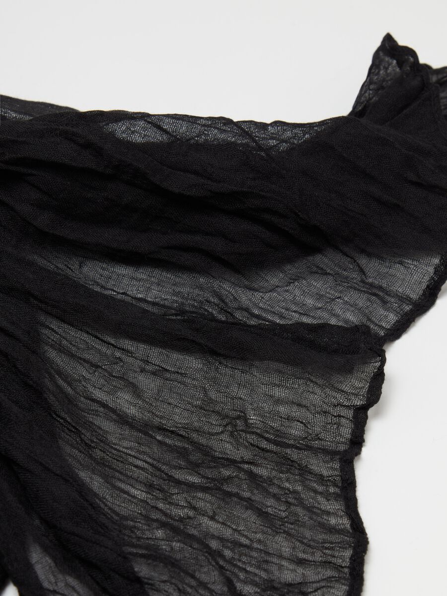 Pashmina effetto crinkle tinta unita_1