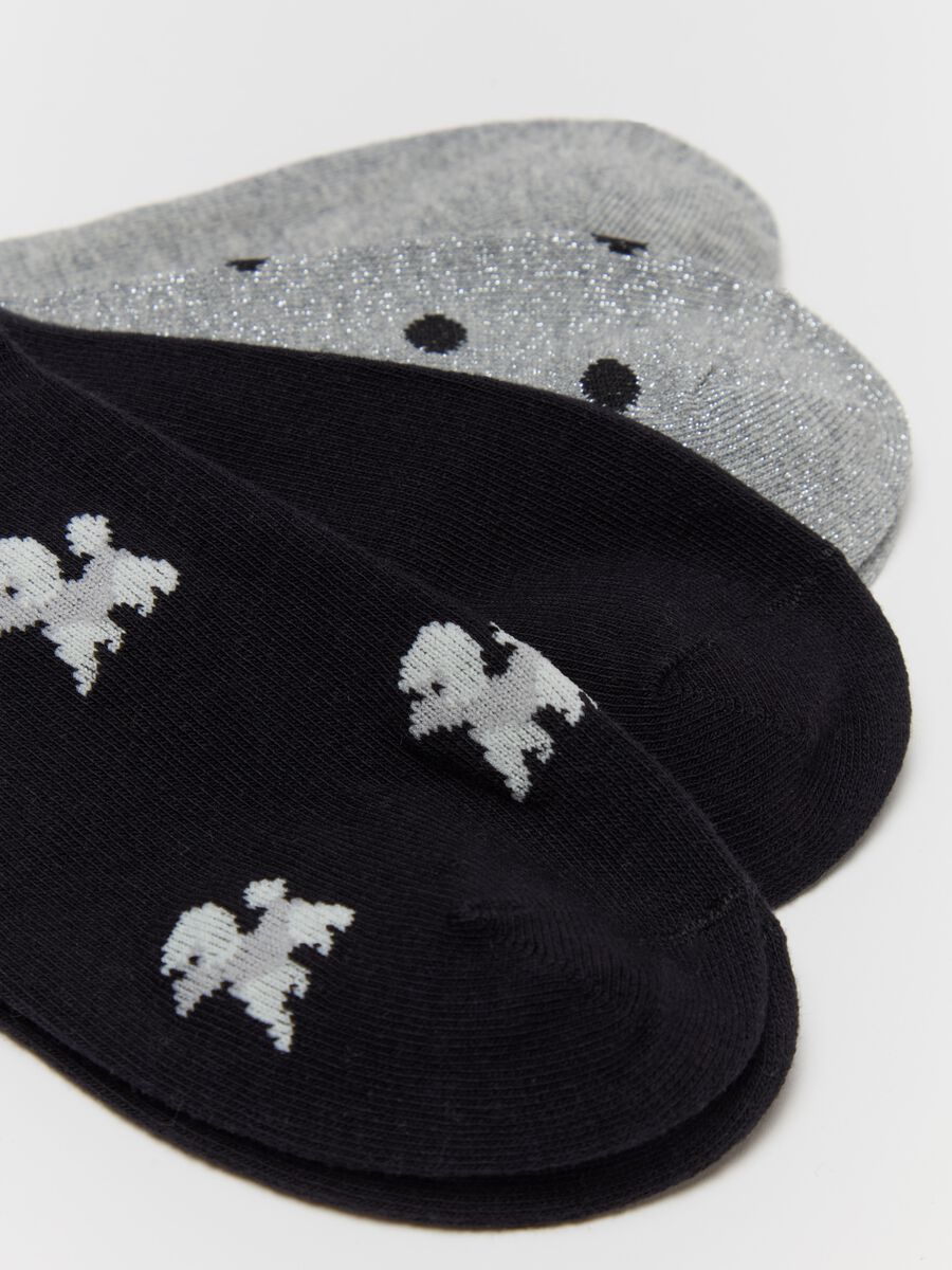 Five-pair pack short socks with lurex and designs_1