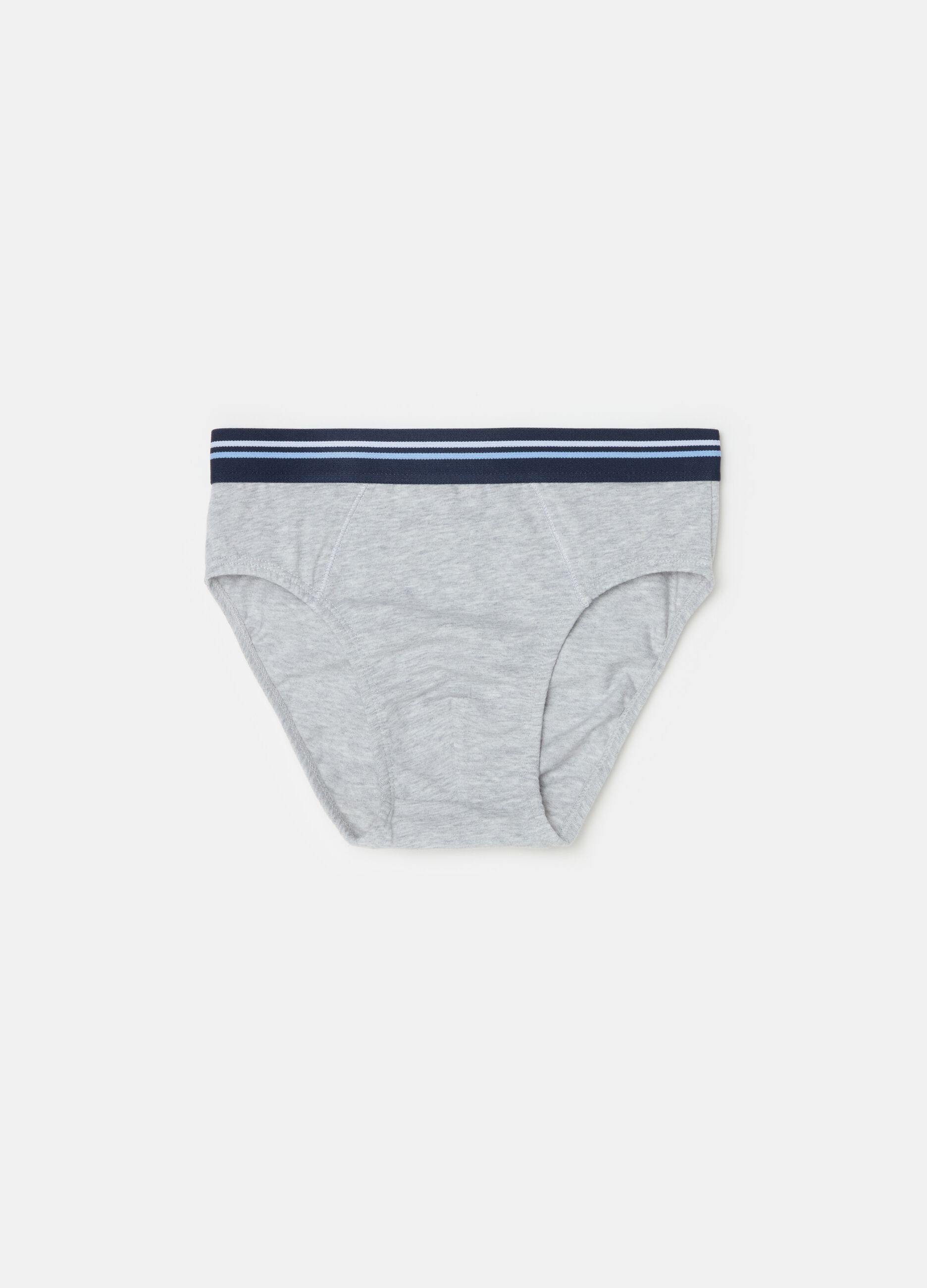 Organic cotton briefs with striped elastic