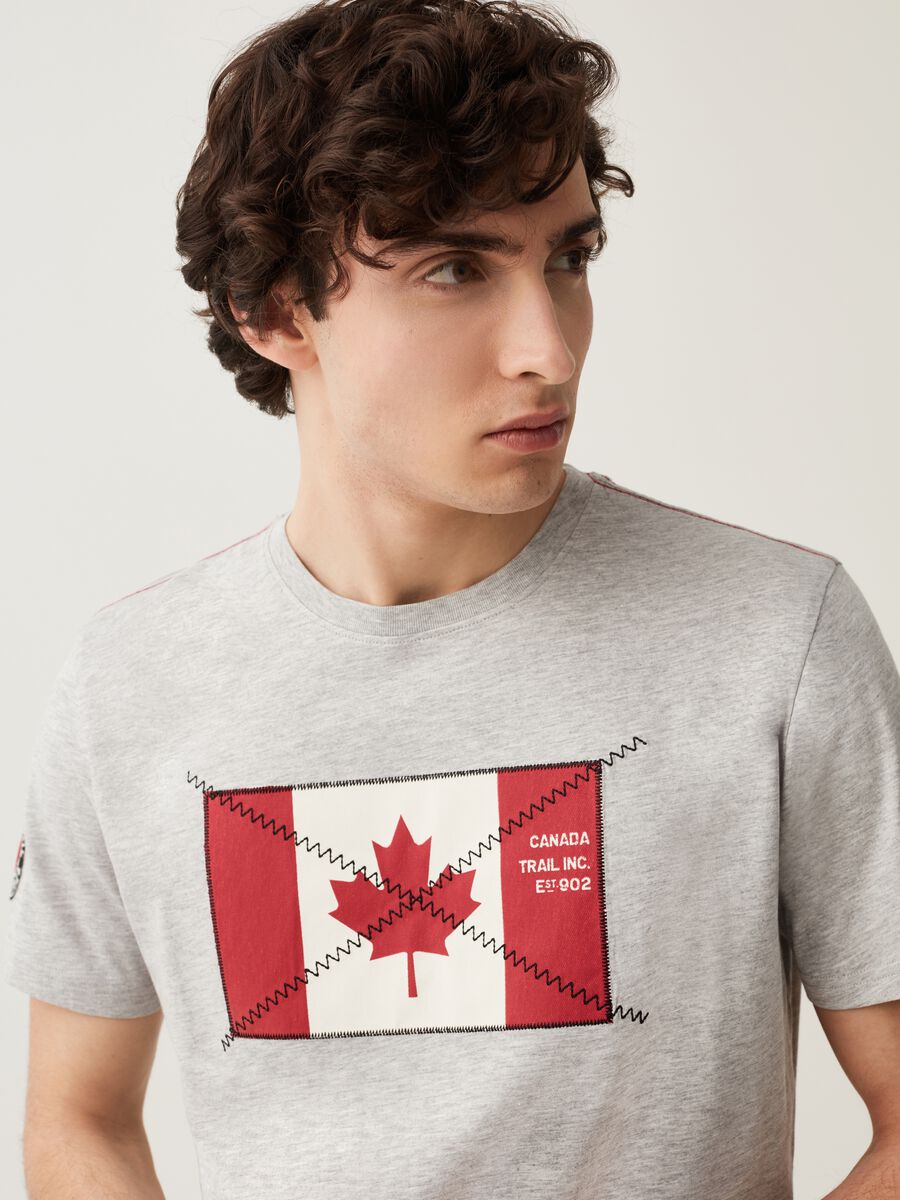 T-shirt in cotone stampa Canada Trail_1