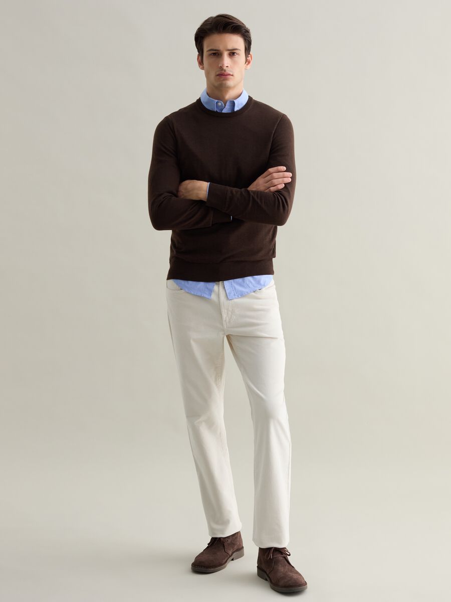 Merino wool pullover with round neck_0