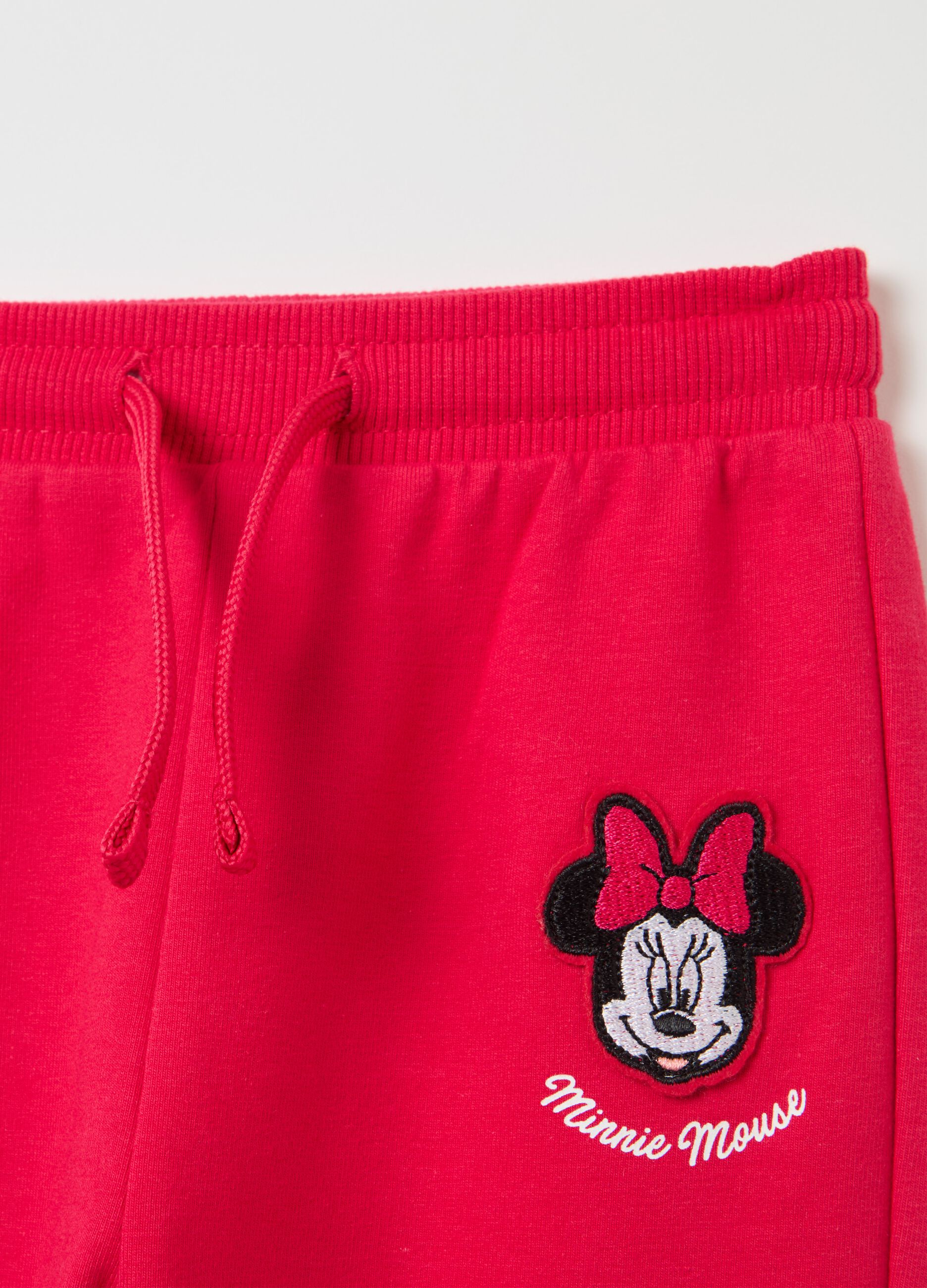 Joggers with drawstring and Minnie Mouse patch