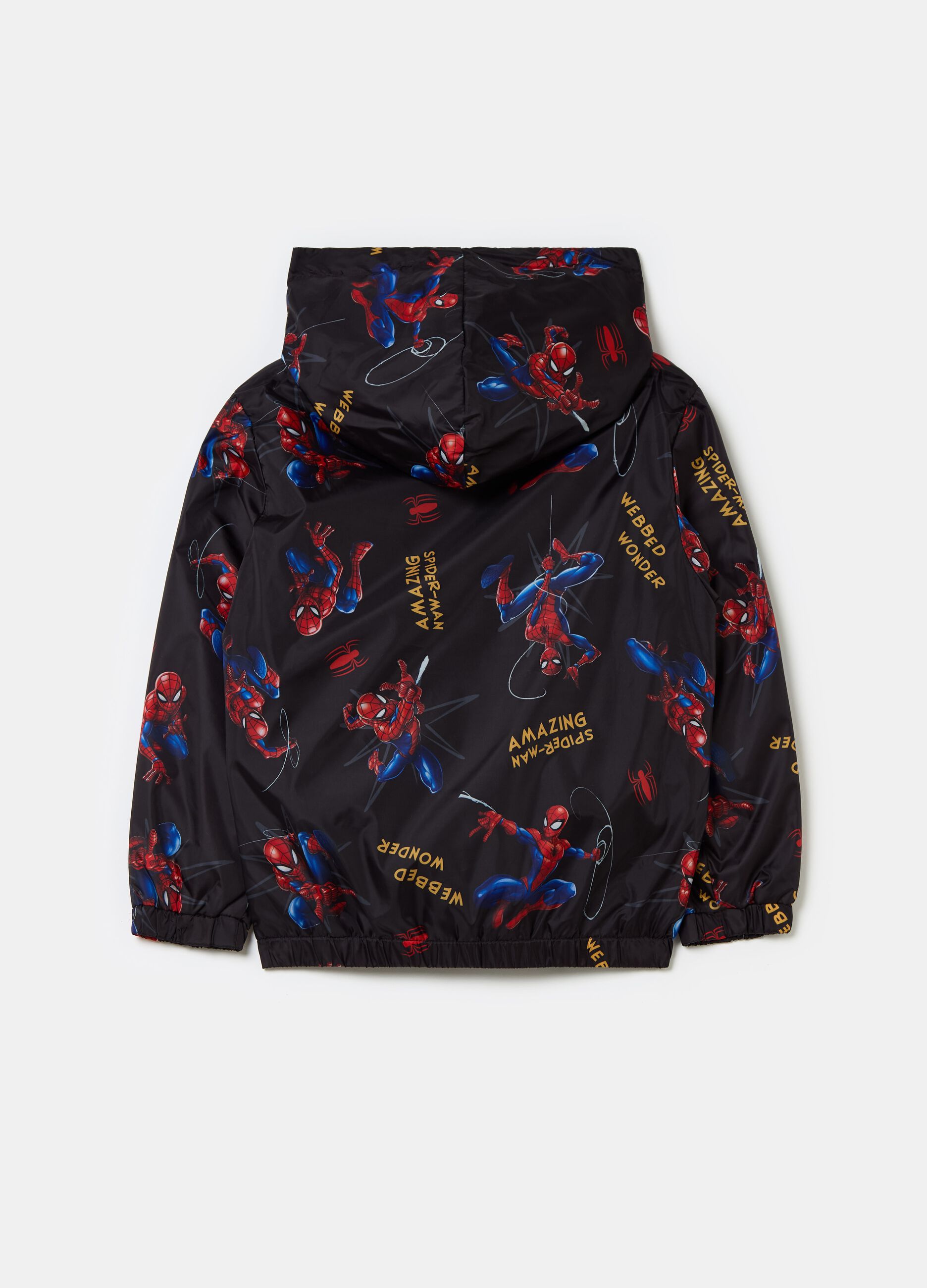 Short full-zip jacket with Spider-Man print