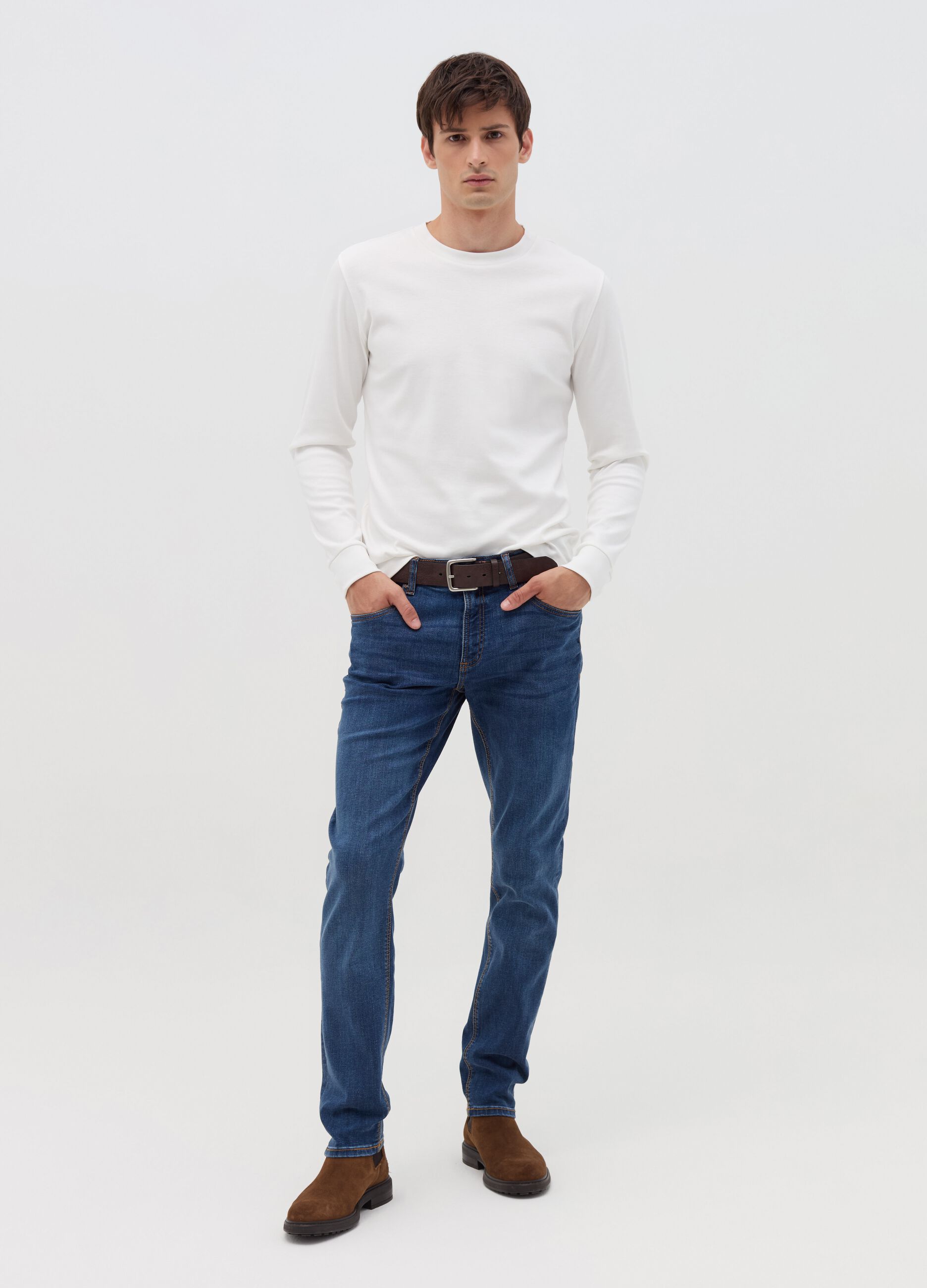 Jeans skinny fit con scoloriture