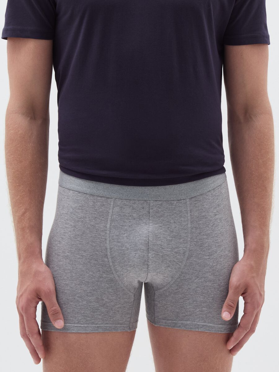 Stretch cotton boxers with external elastic_1