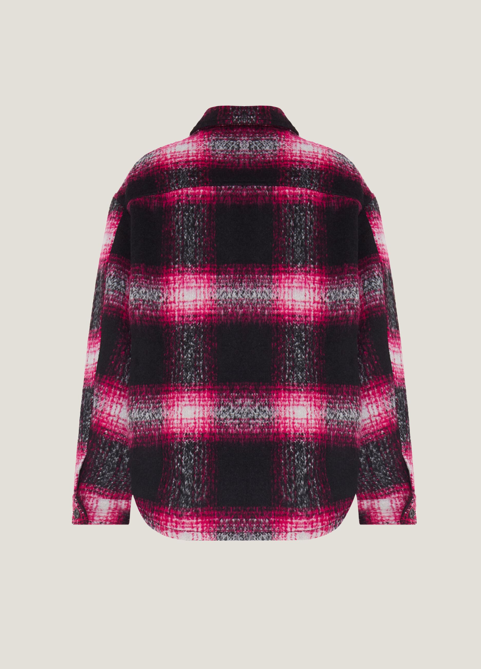 Oversize shacket with check pattern