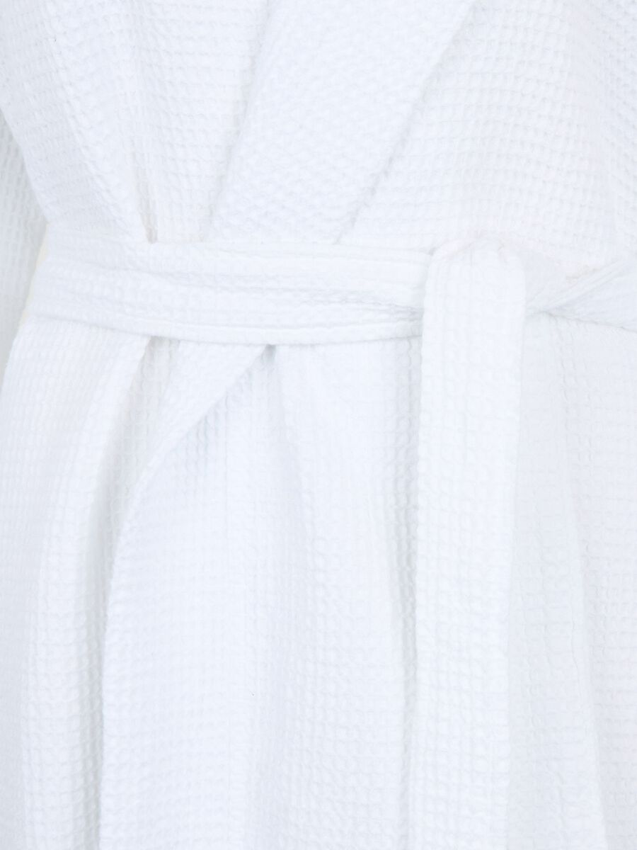 Waffle bathrobe in viscose blend cotton_1