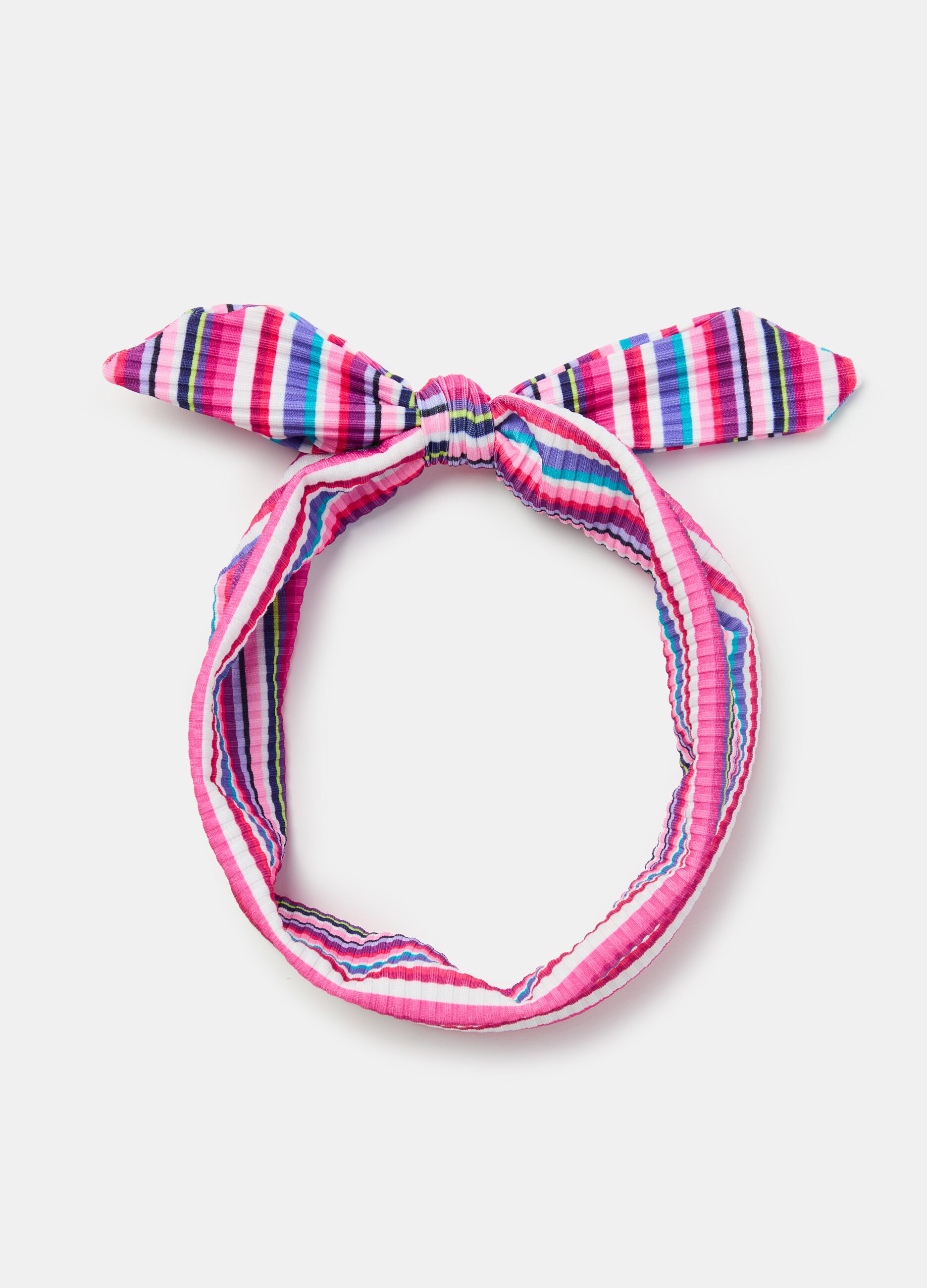 Ribbed headband with knot