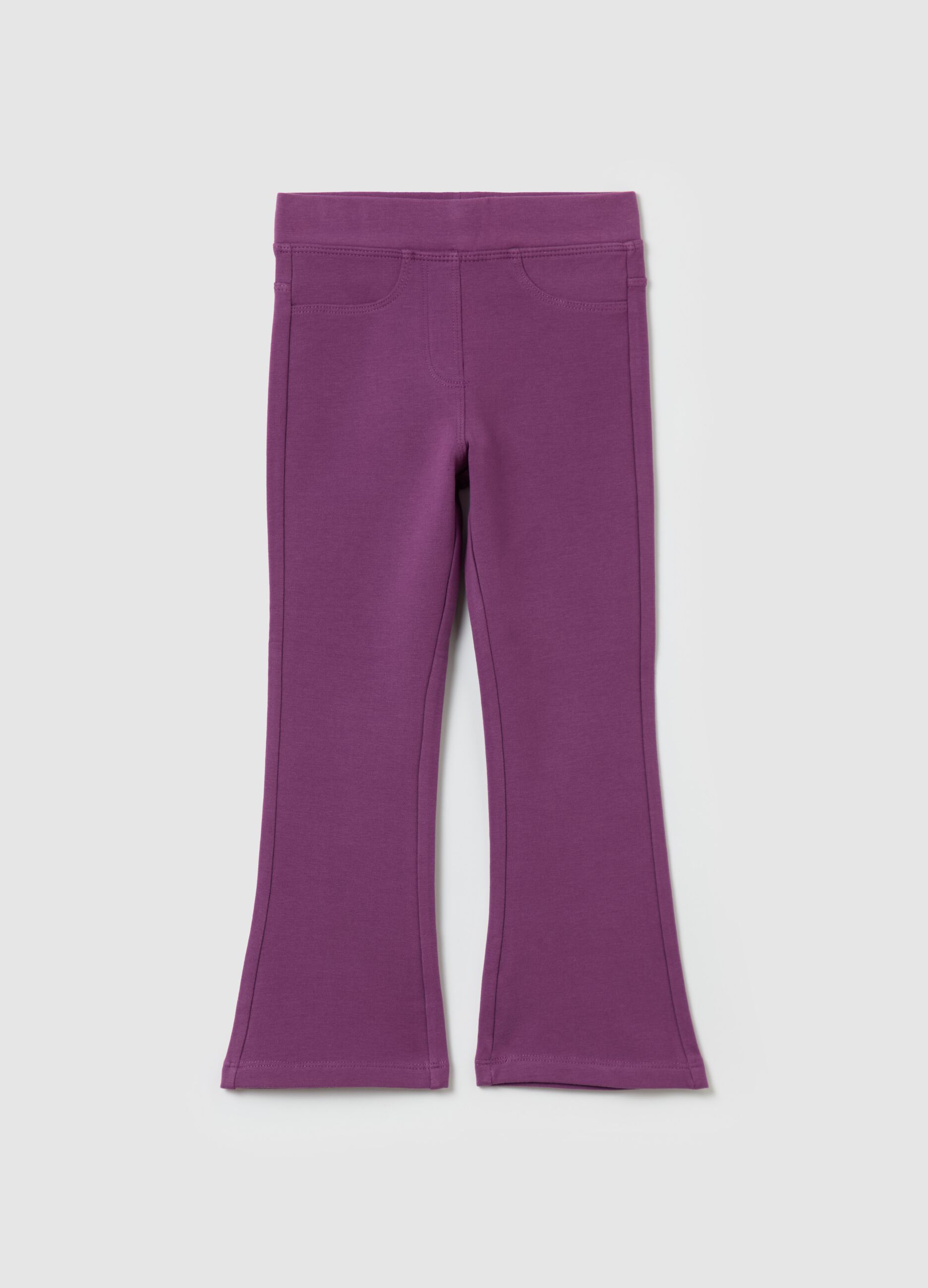 Flare-fit treggings in stretch cotton