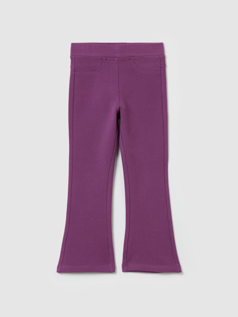 Flare-fit treggings in stretch cotton_0